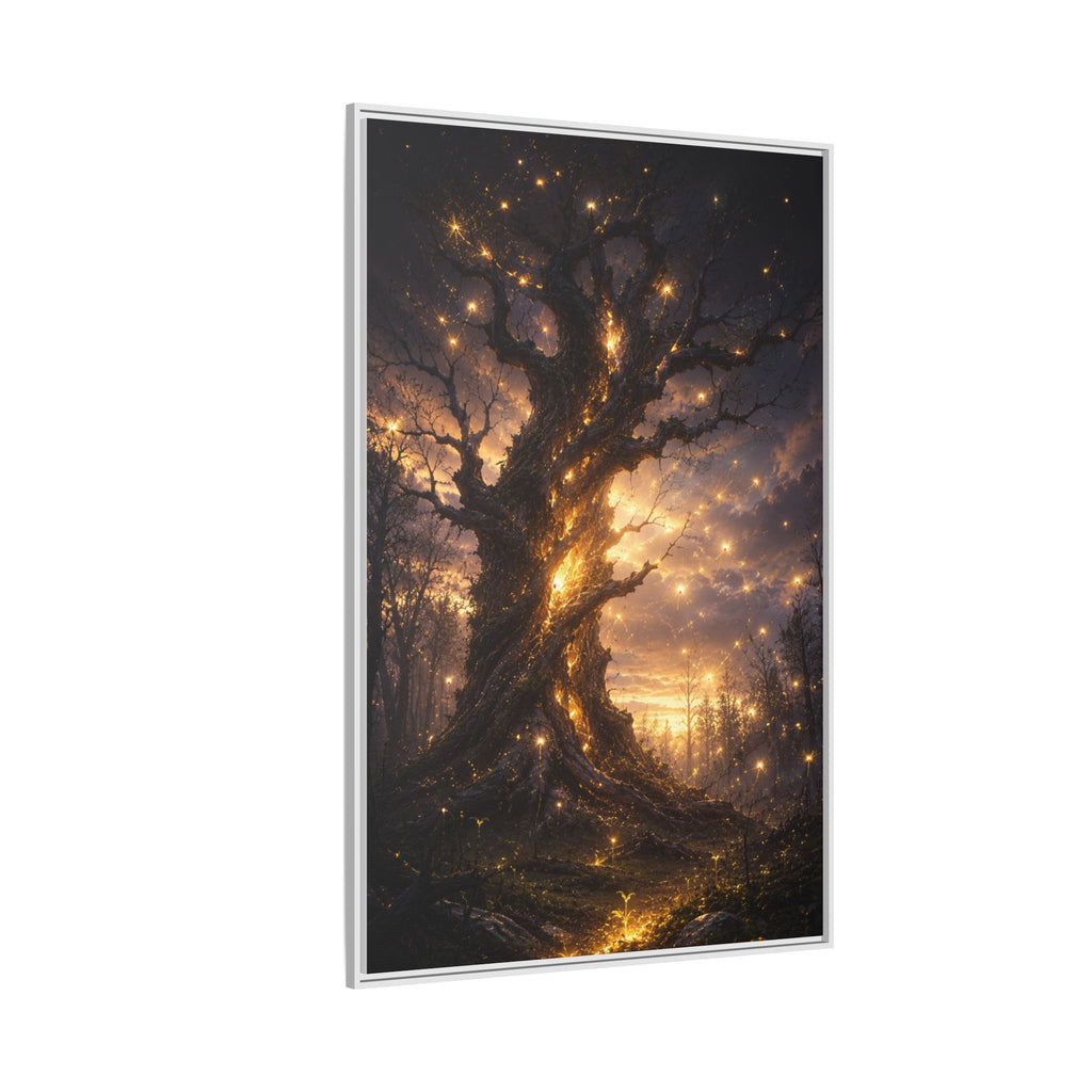 Enchanted Tree Matte Canvas Print — Framed Fantasy Wall Art