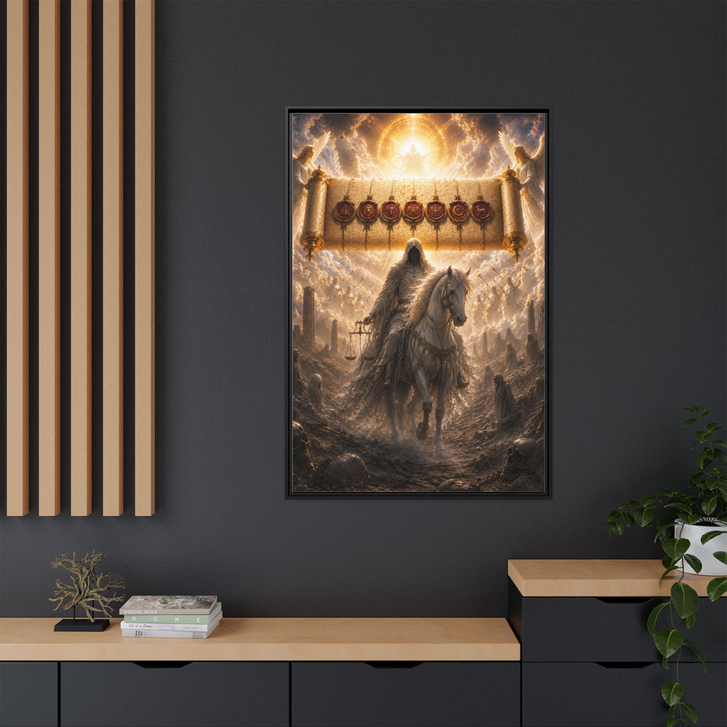 Framed Matte Canvas — Rider of the Pale Horse Biblical Apocalypse Wall Art