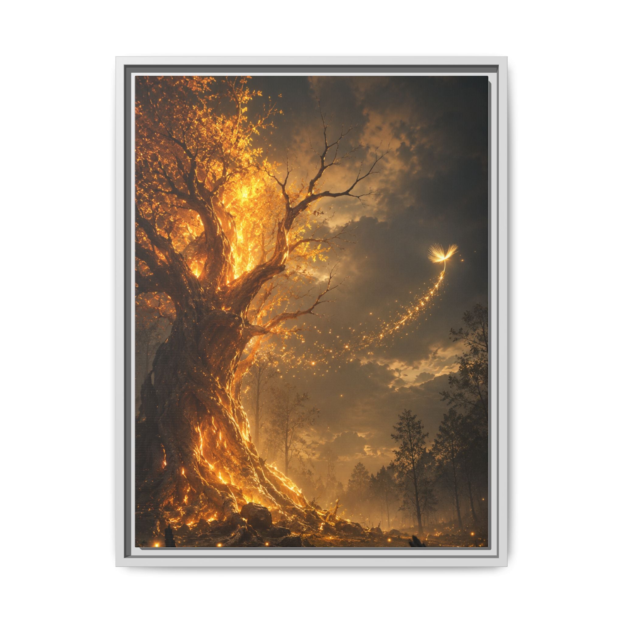 Framed Matte Canvas — Glowing Enchanted Tree Wall Art