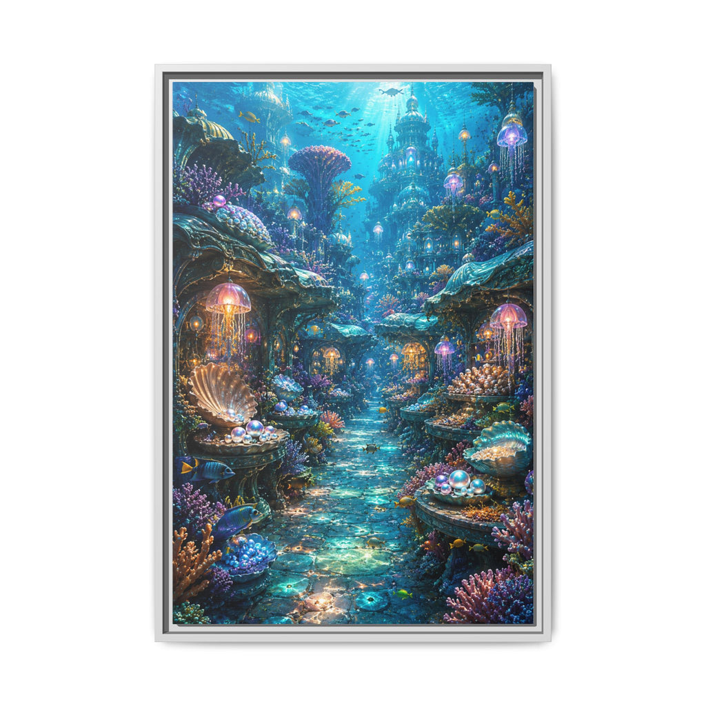 Framed Matte Canvas - Enchanted Underwater Coral Reef Print
