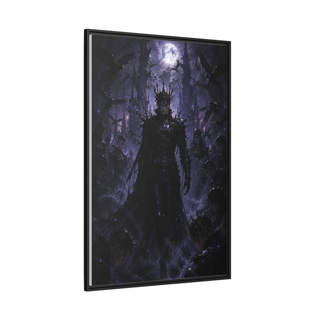 Dark King Matte Canvas Framed Print — Gothic Fantasy Wall Art