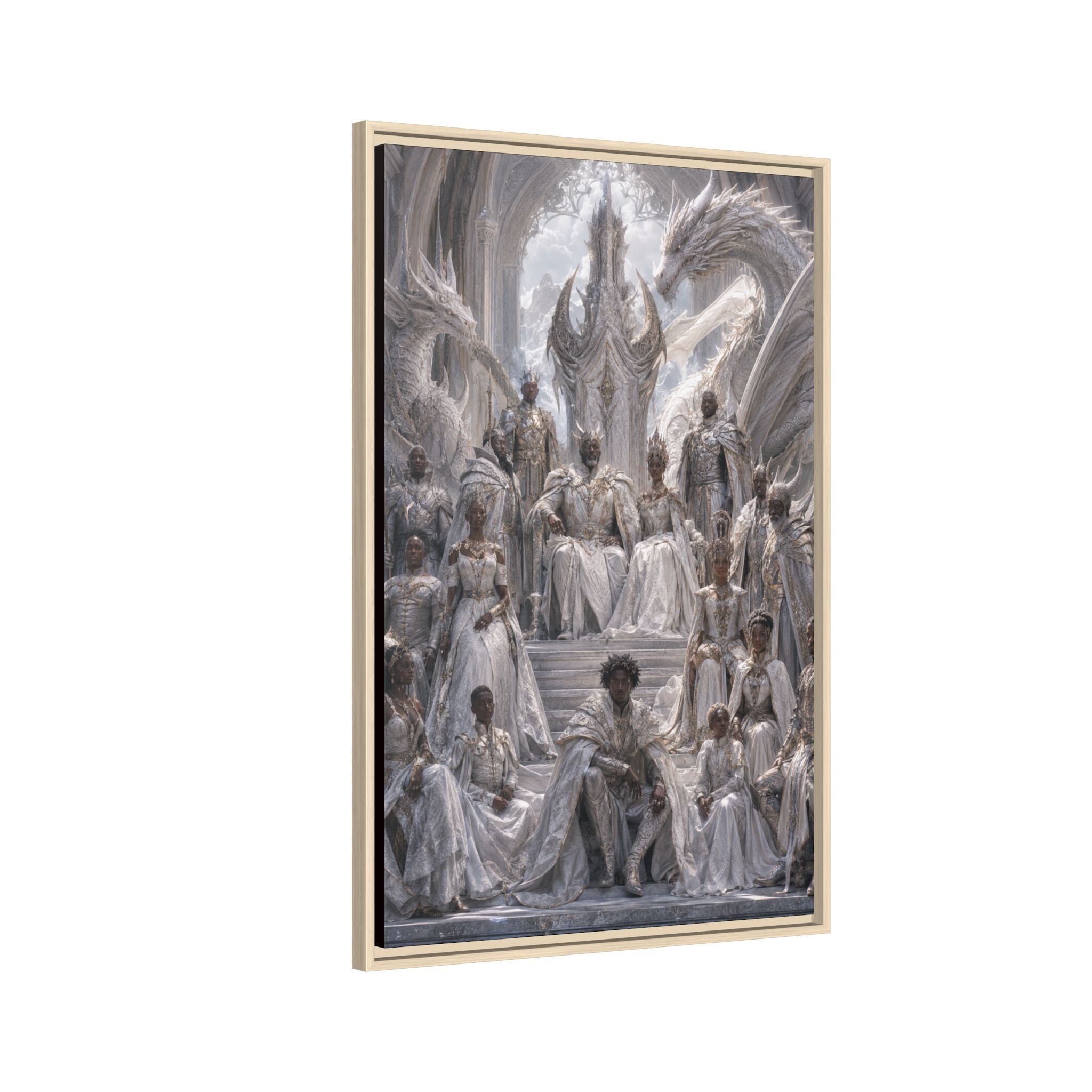 Fine Art Paper Print — Regal Dragon Court Fantasy Art Print