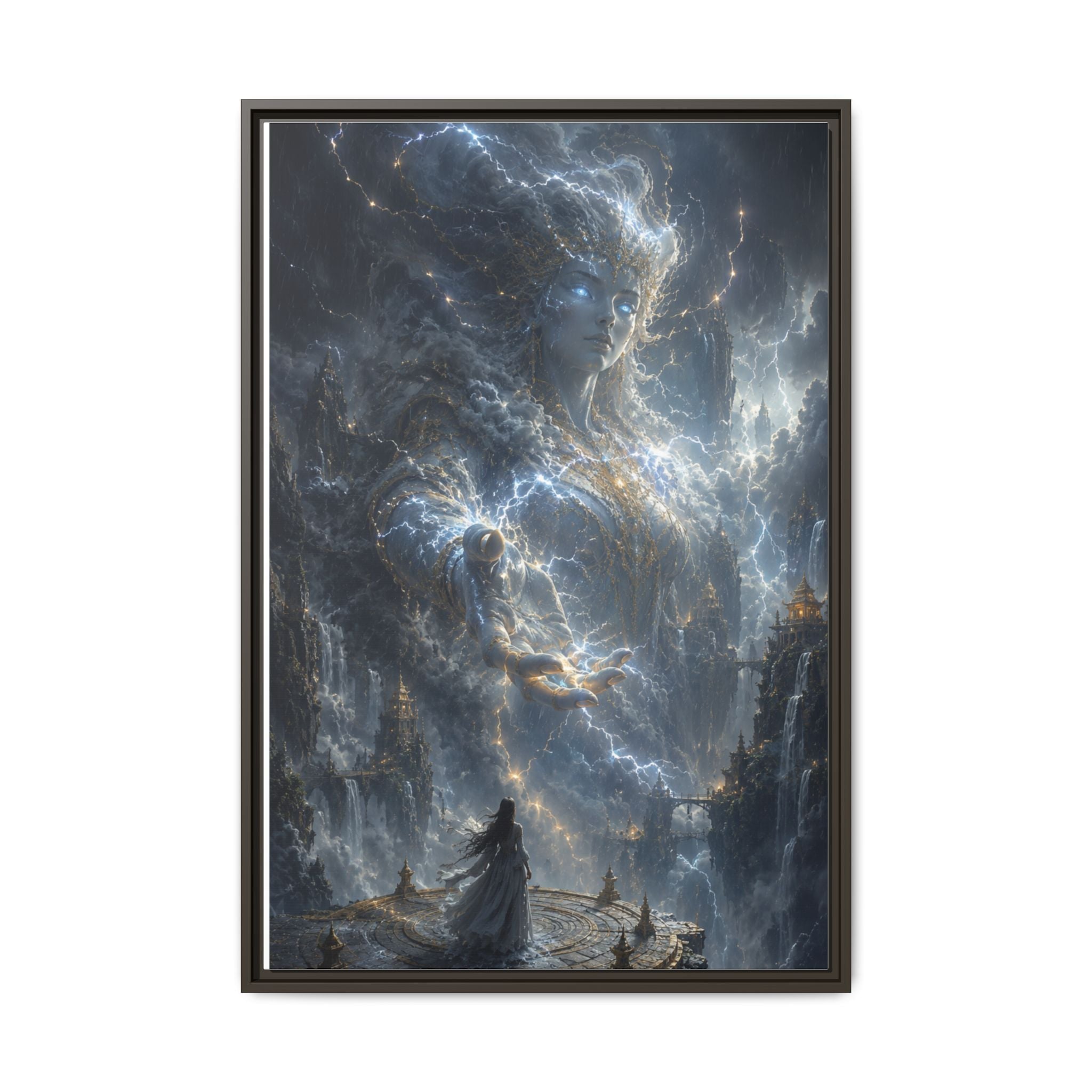 Framed Matte Canvas Print — Ethereal Star Goddess Fantasy Wall Art