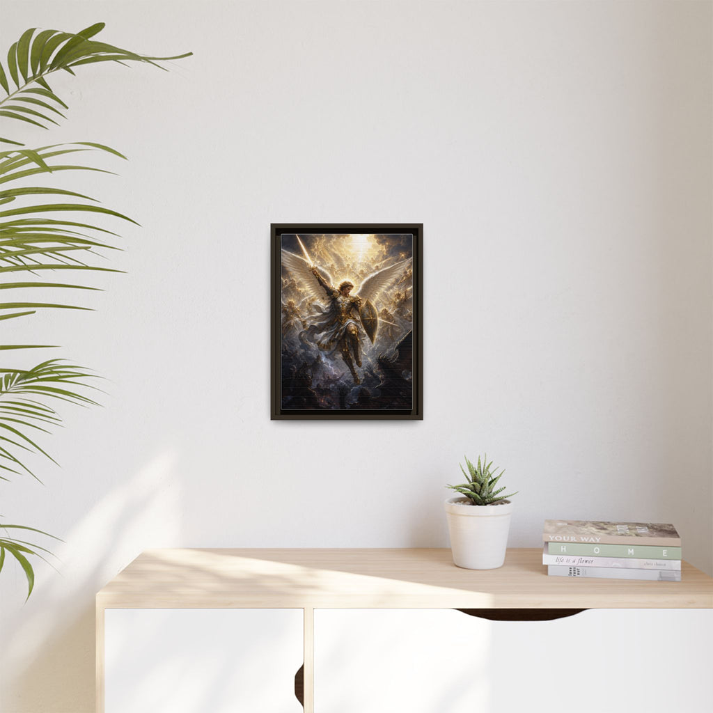 Framed Matte Canvas: Radiant Archangel Wall Art