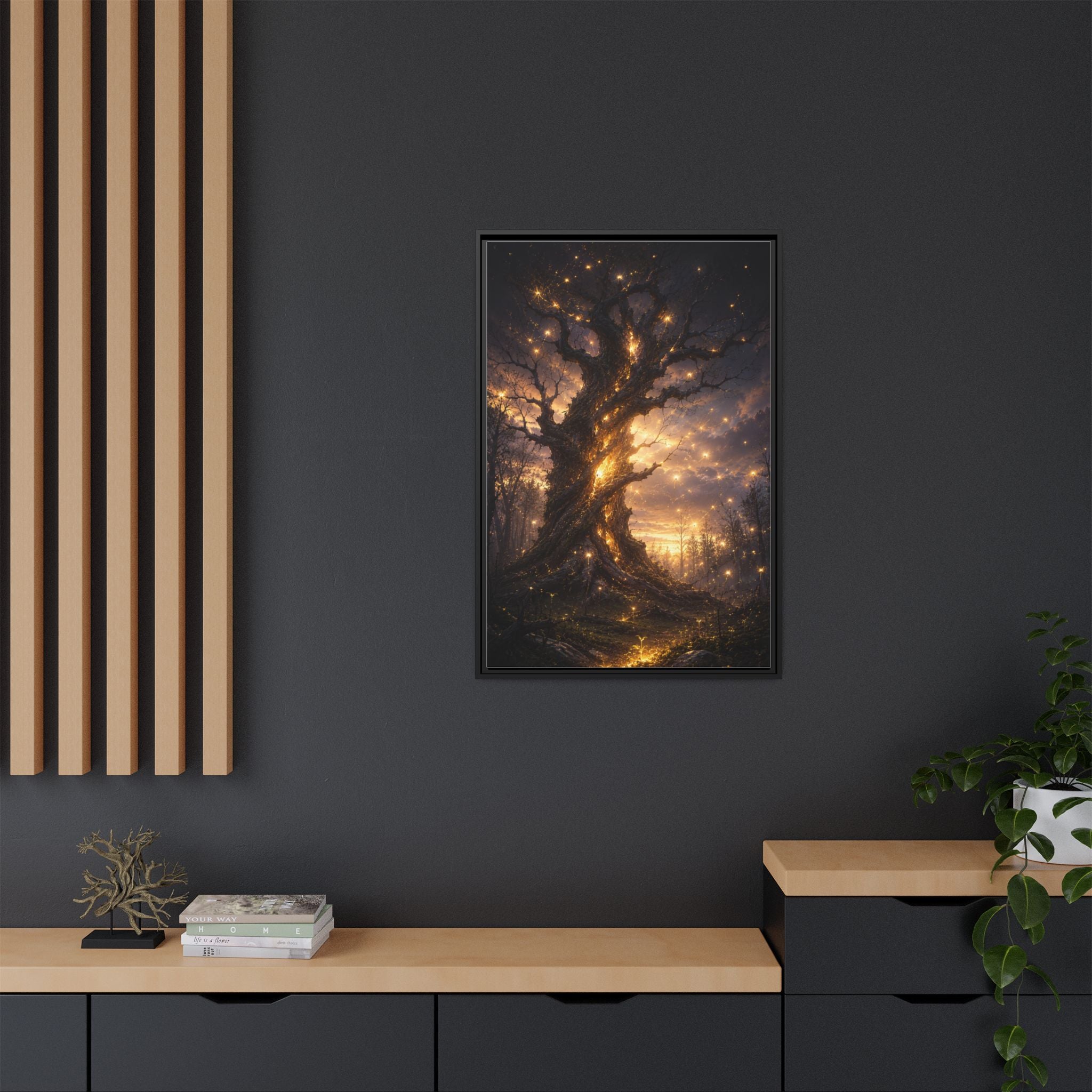 Enchanted Tree Matte Canvas Print — Framed Fantasy Wall Art