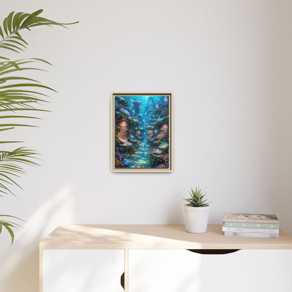 Framed Matte Canvas - Enchanted Underwater Coral Reef Print