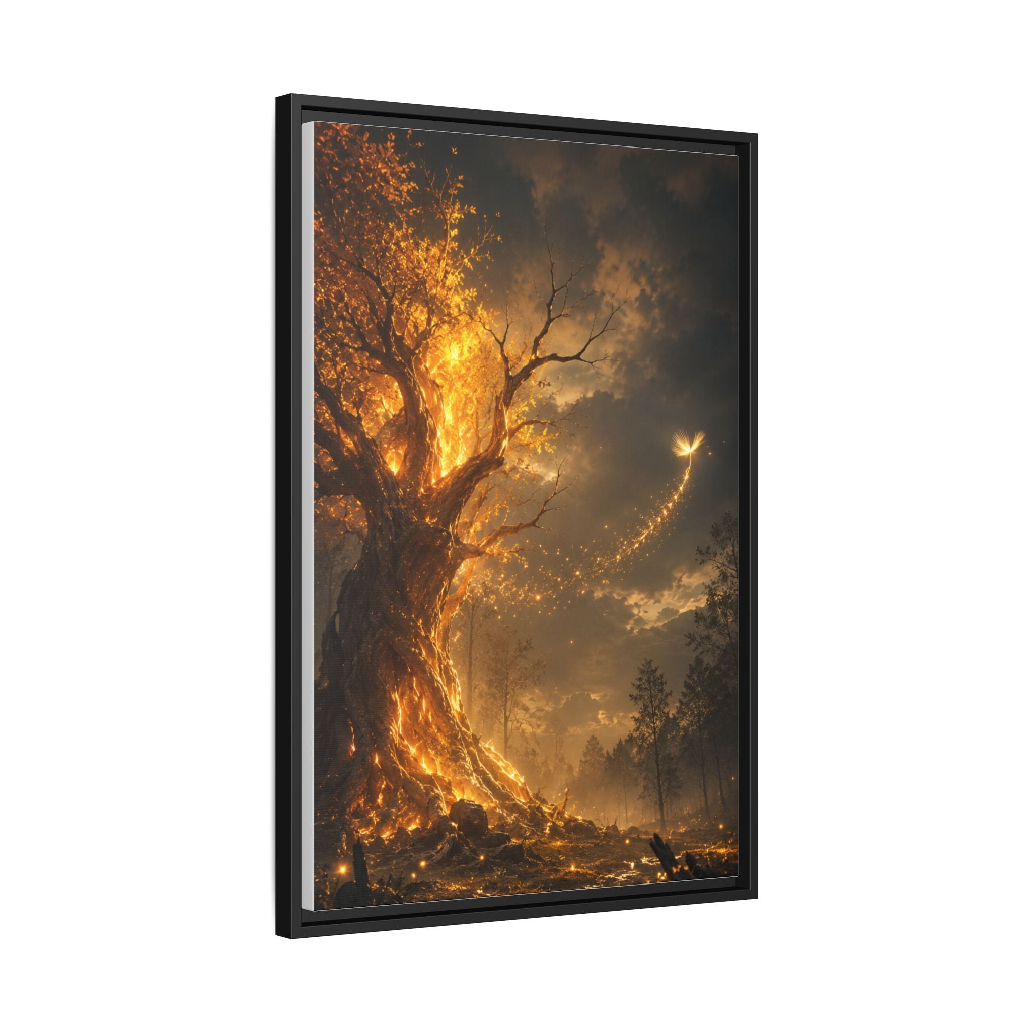 Framed Matte Canvas — Glowing Enchanted Tree Wall Art