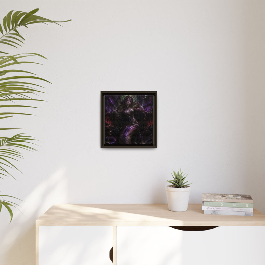 Dark Fantasy Goddess Matte Canvas Print — Framed Multi‑Color Wall Art