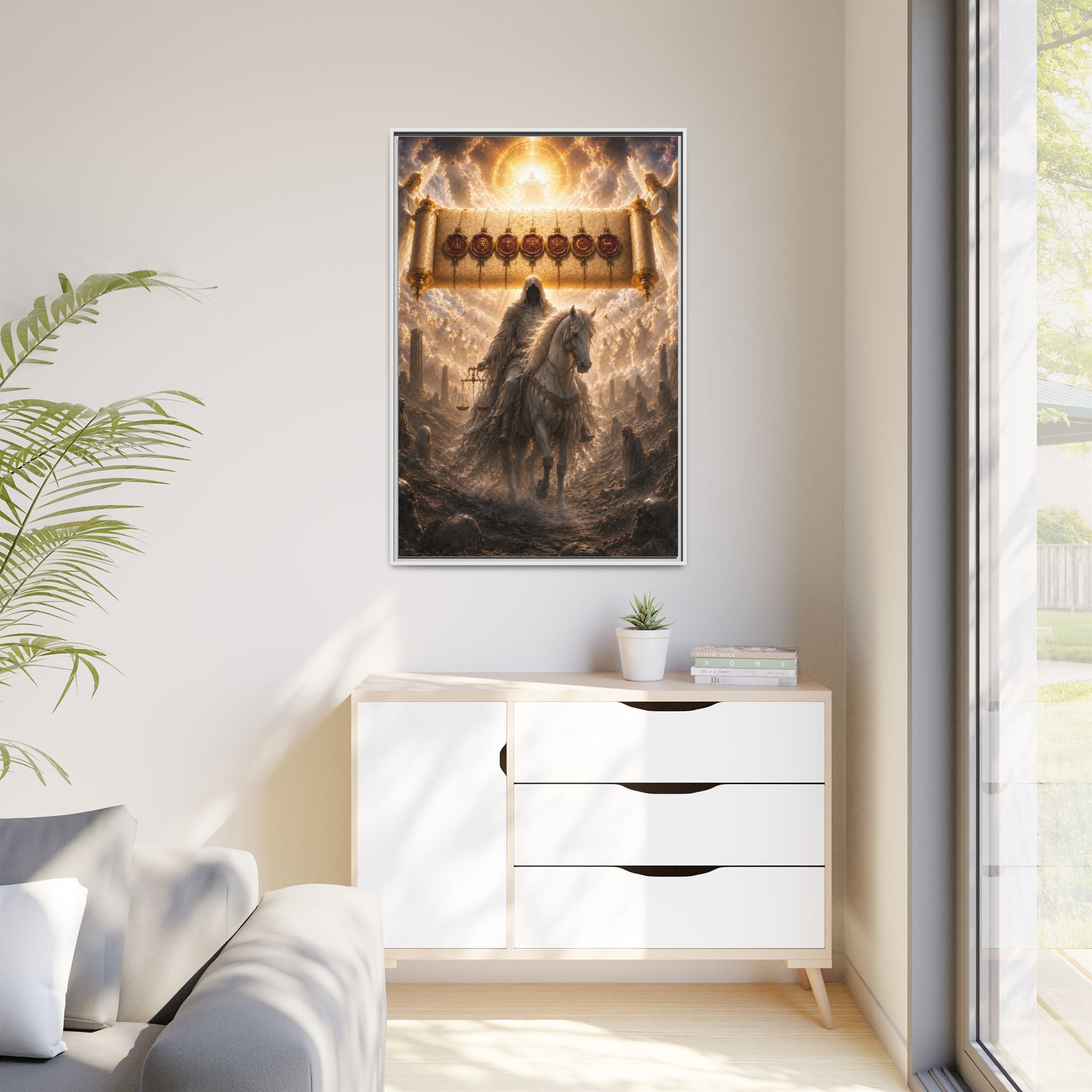 Framed Matte Canvas — Rider of the Pale Horse Biblical Apocalypse Wall Art