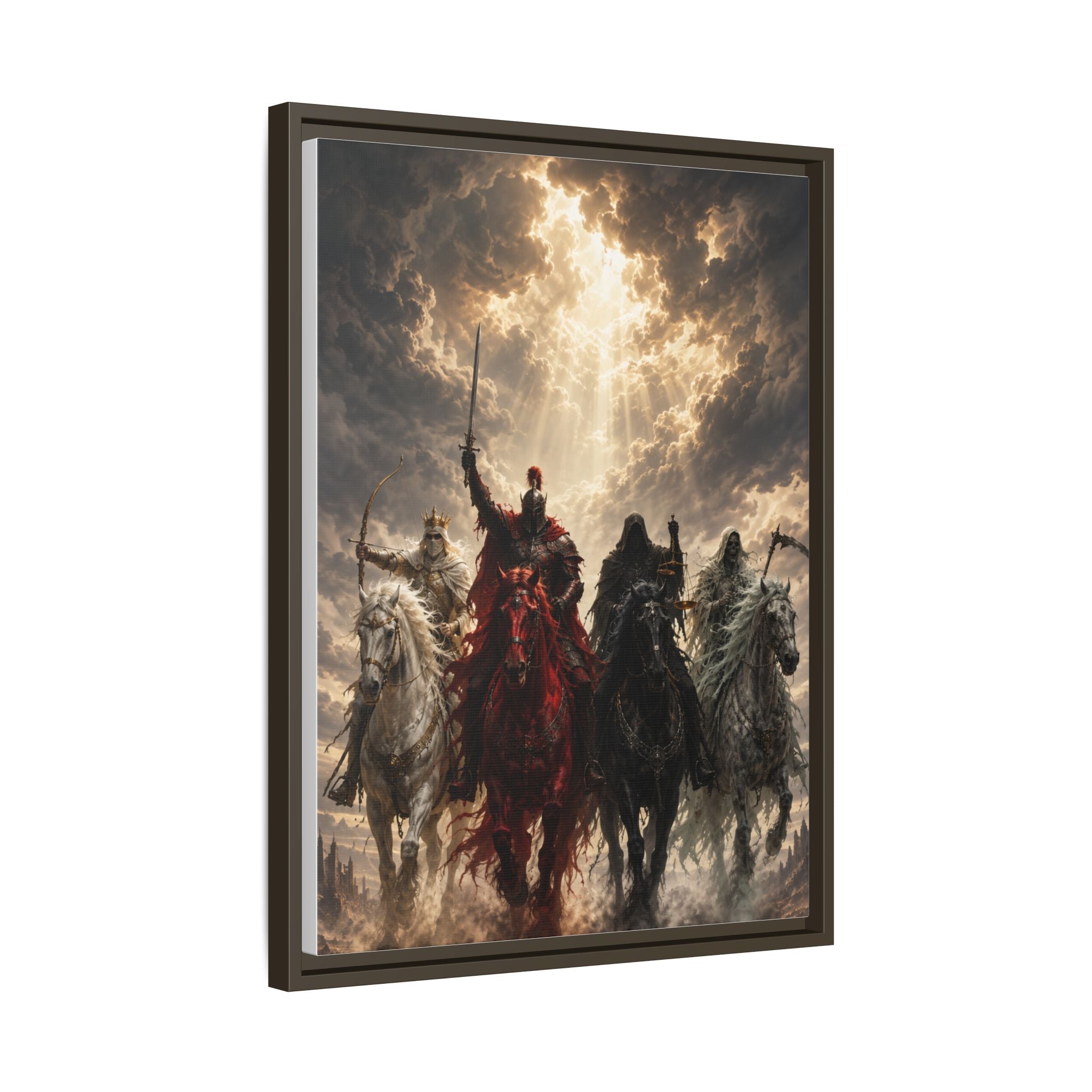 Framed Matte Canvas Print — Four Horsemen Fantasy Wall Art