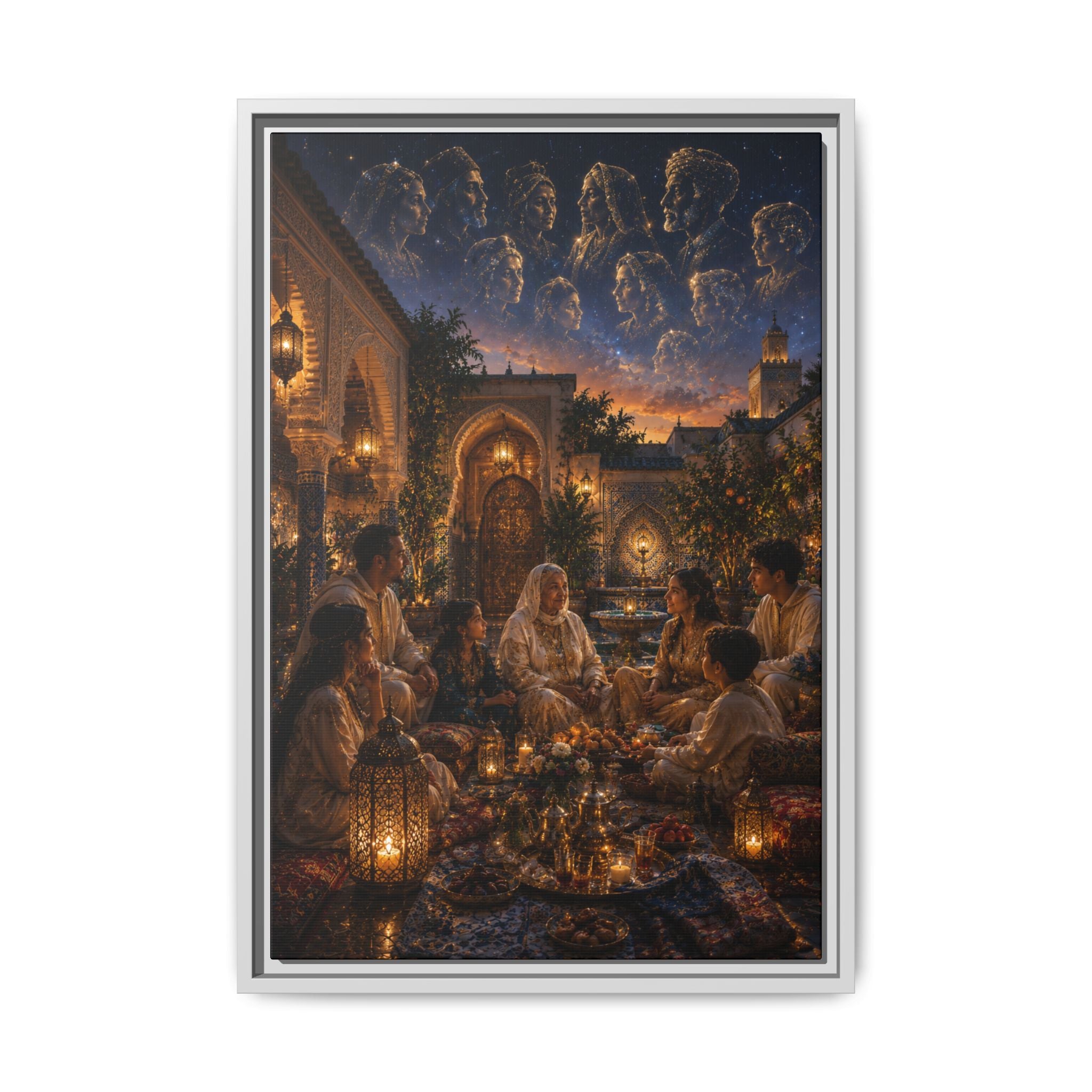 Fine Art Paper Print - Ramadan Iftar Night Scene Wall Art