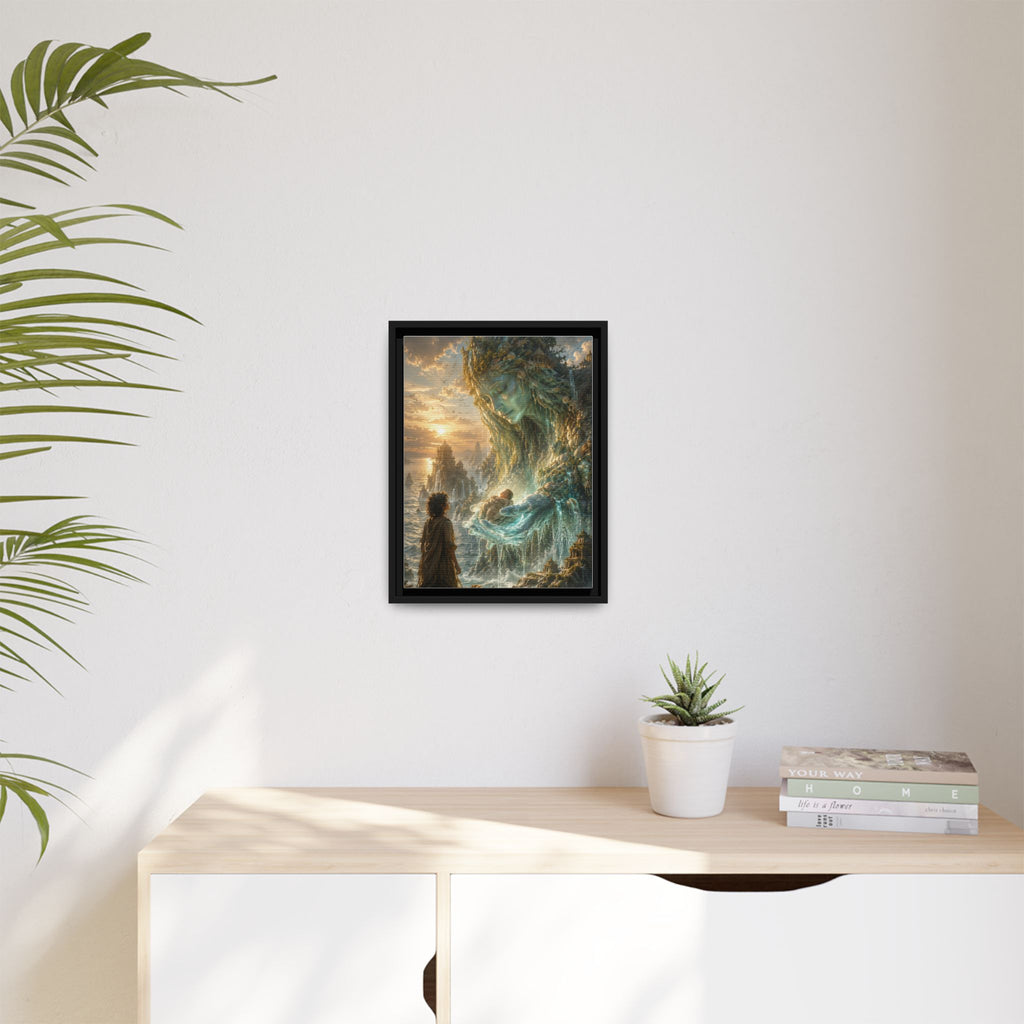 Framed Matte Canvas Print — Ocean Spirit Guardian Fantasy Art
