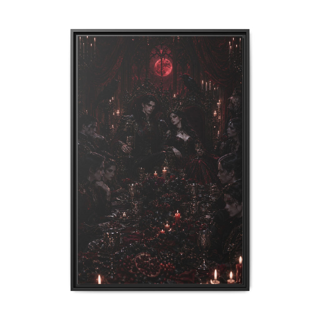 Gothic Victorian Dinner Party Matte Framed Canvas