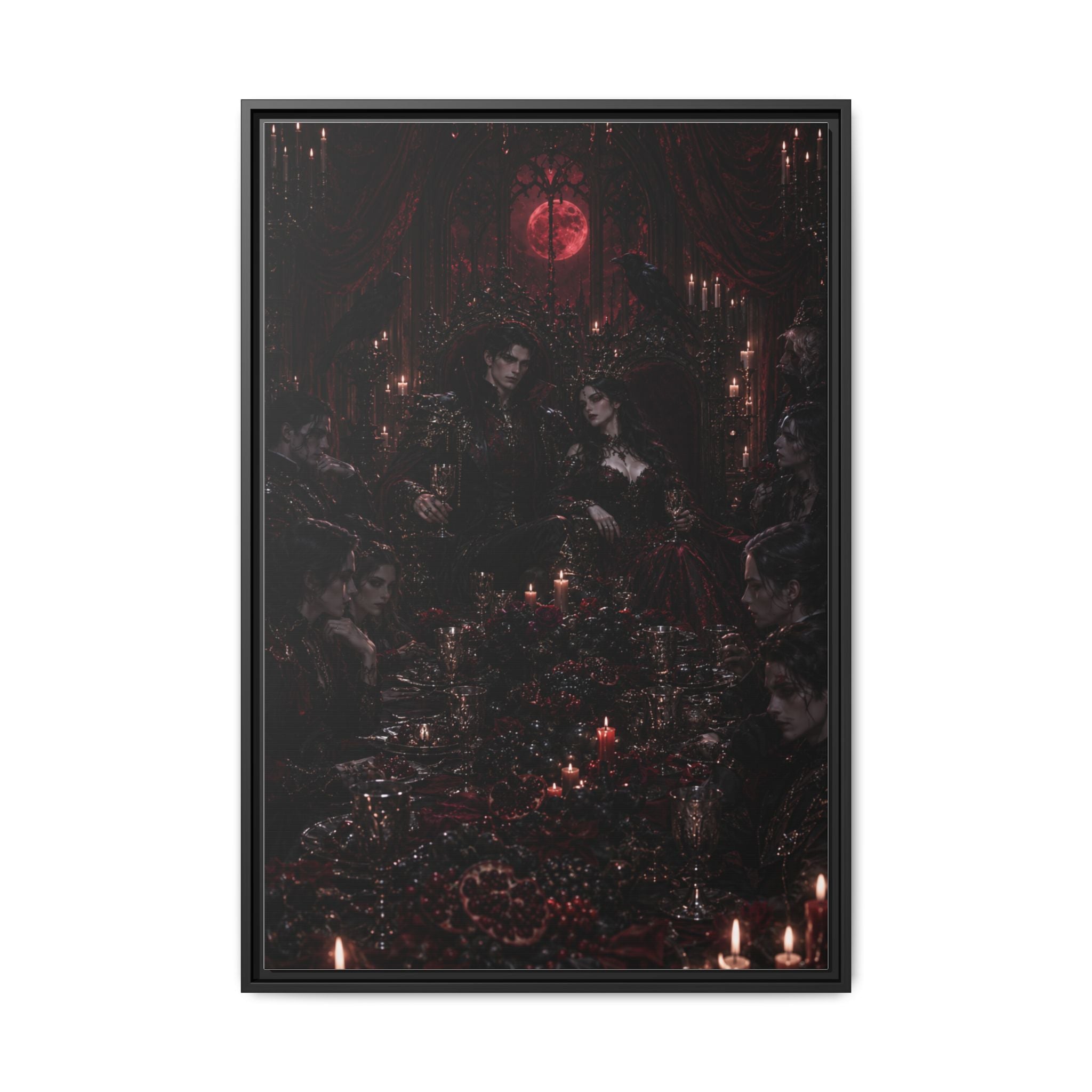 Gothic Victorian Dinner Party Matte Framed Canvas