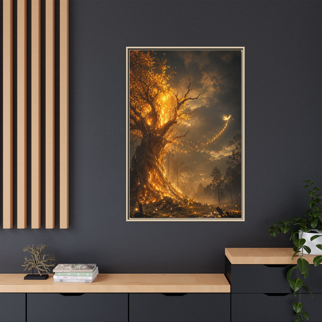 Framed Matte Canvas — Glowing Enchanted Tree Wall Art
