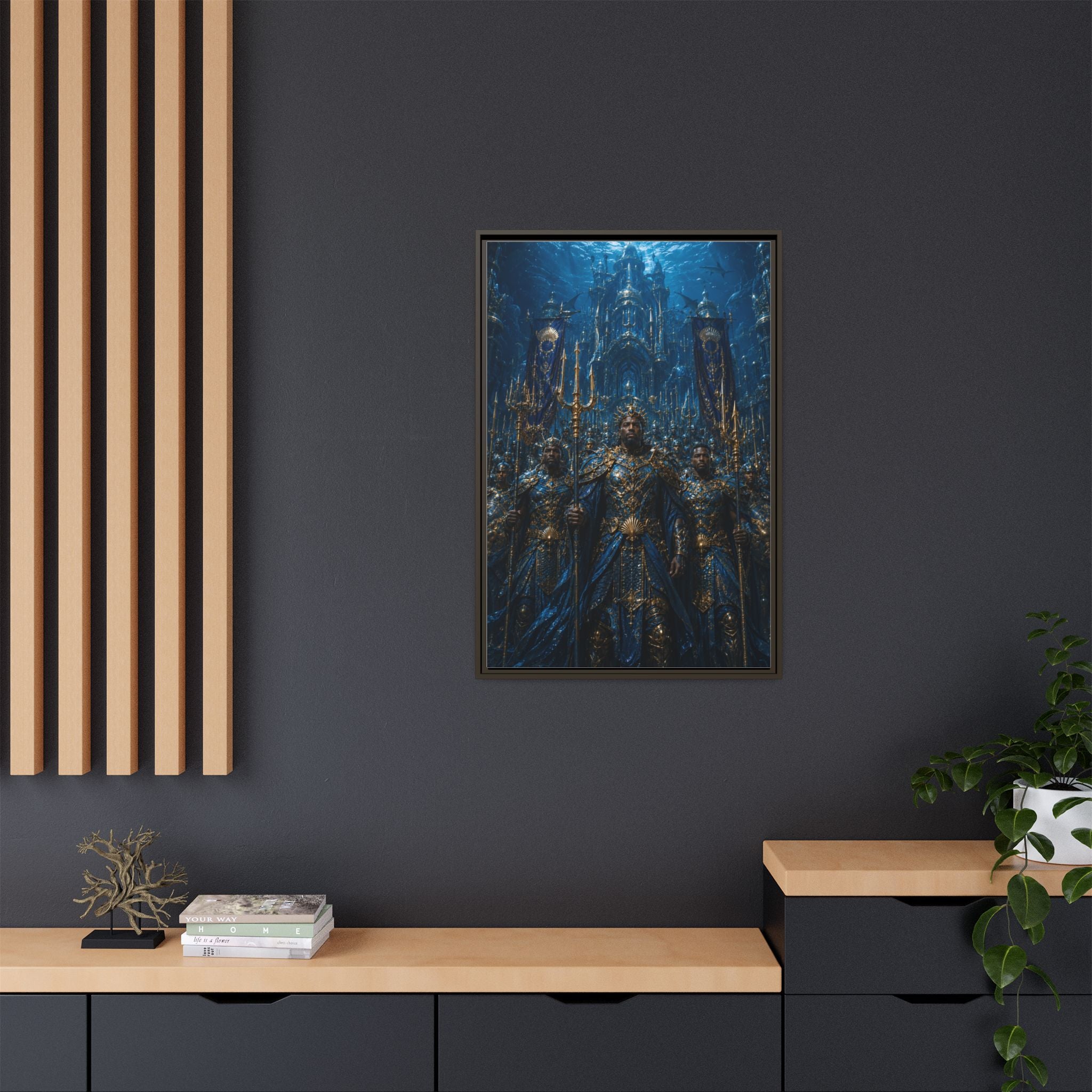 Framed Matte Canvas - Underwater King Artwork
