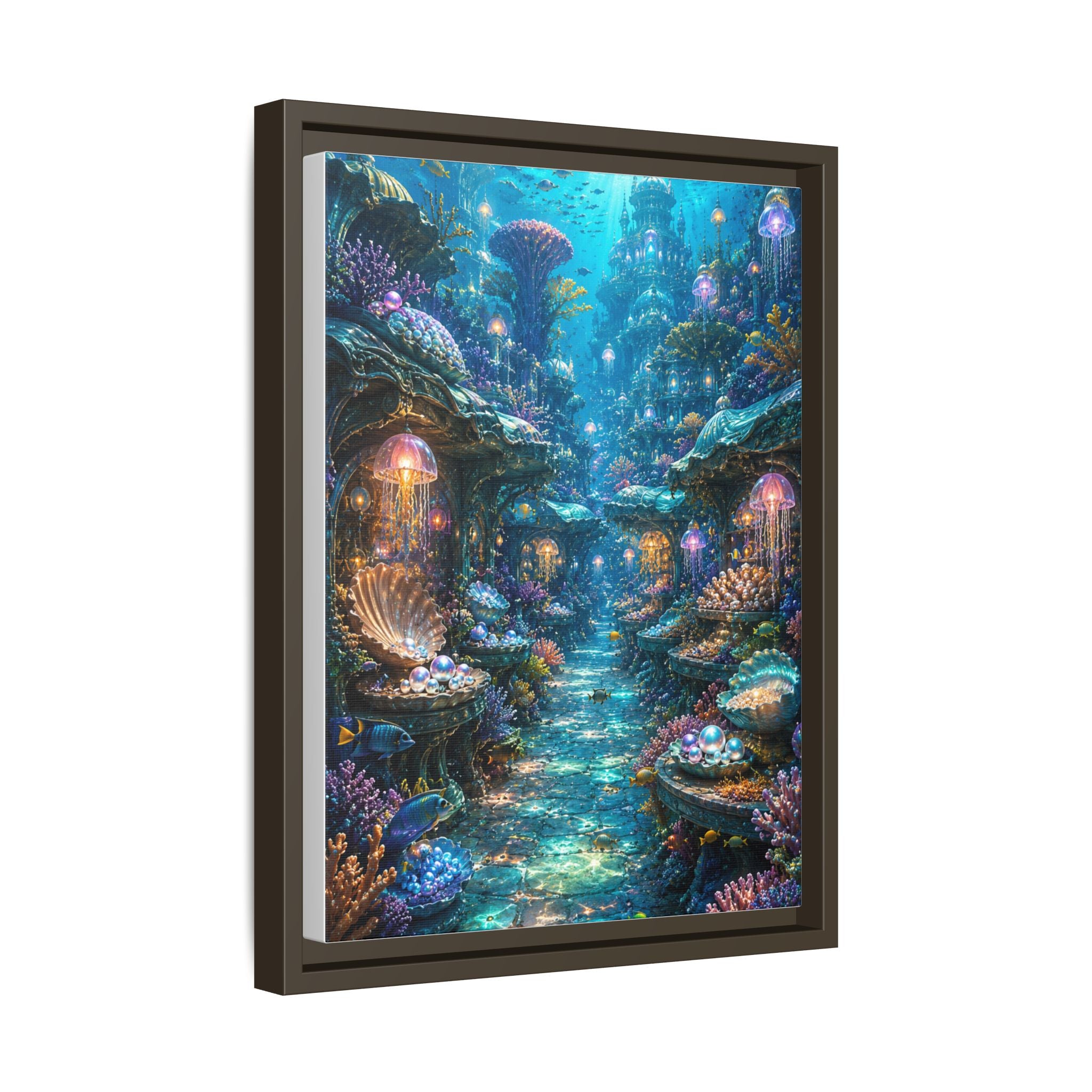 Framed Matte Canvas - Enchanted Underwater Coral Reef Print