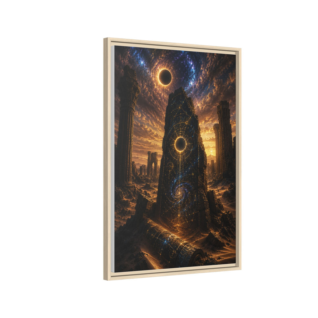 Framed Matte Canvas - Cosmic Obelisk Fantasy Wall Art