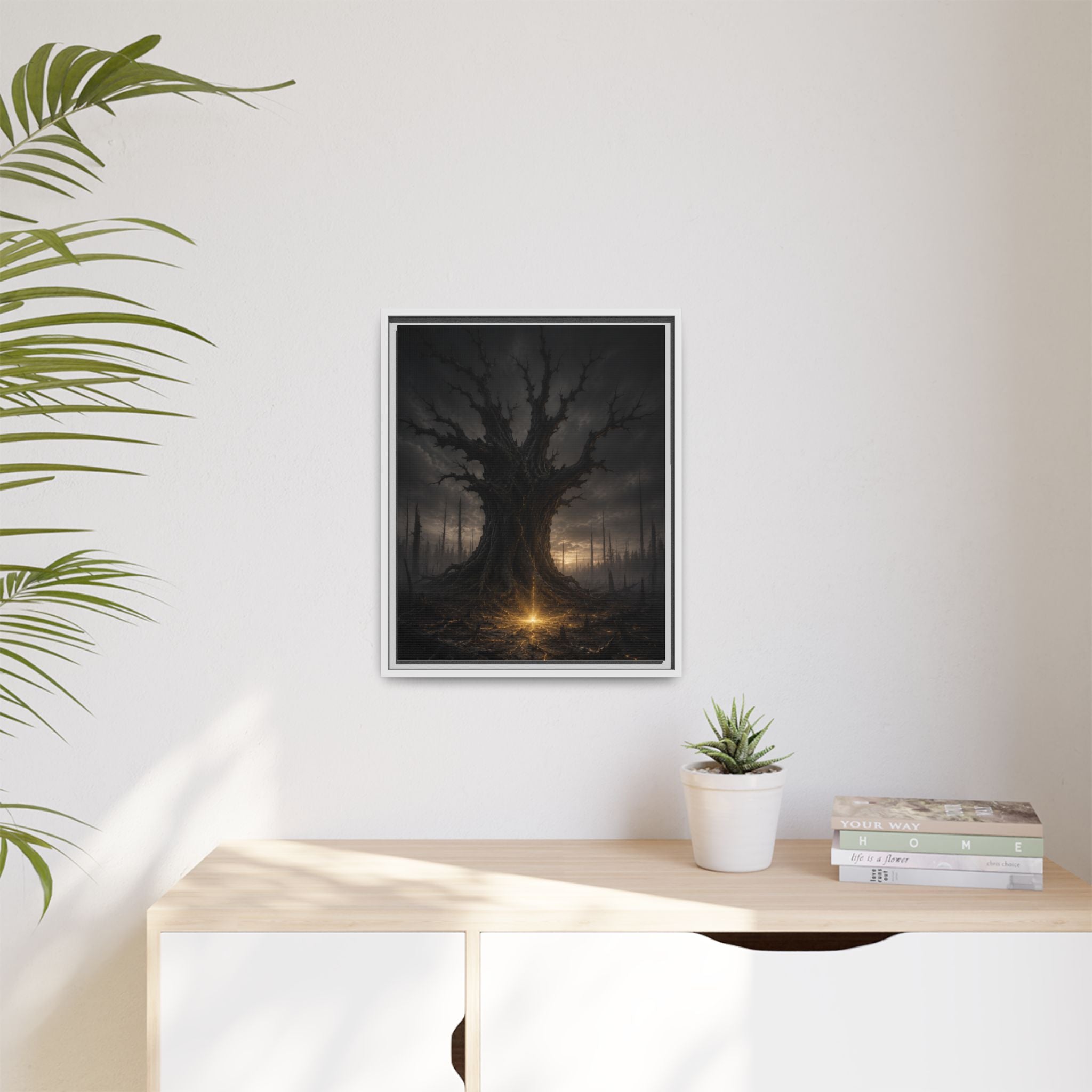 Dark Fantasy Tree Canvas Print — Framed Matte Wall Art