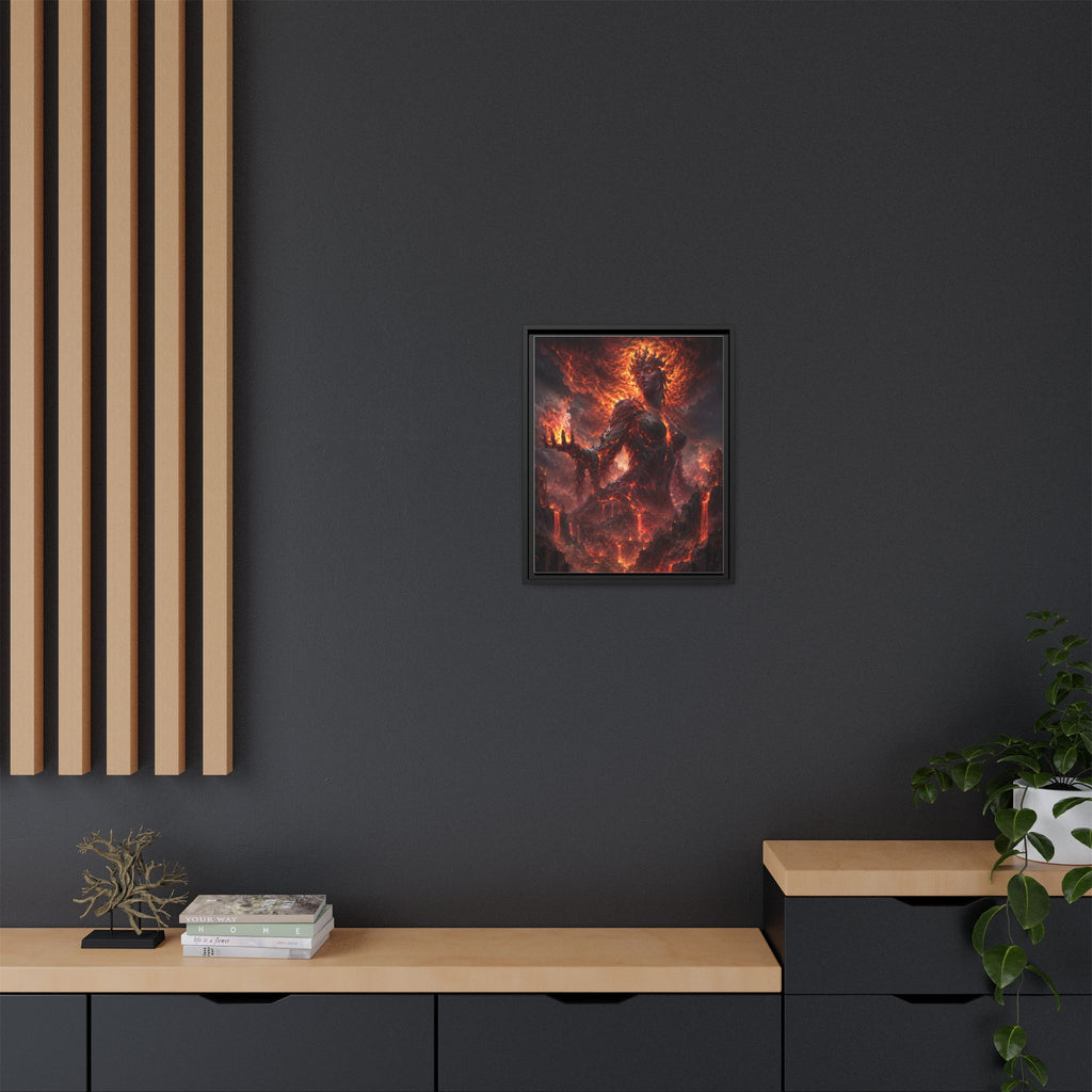 Framed Matte Canvas — Fiery Demon Goddess Wall Art