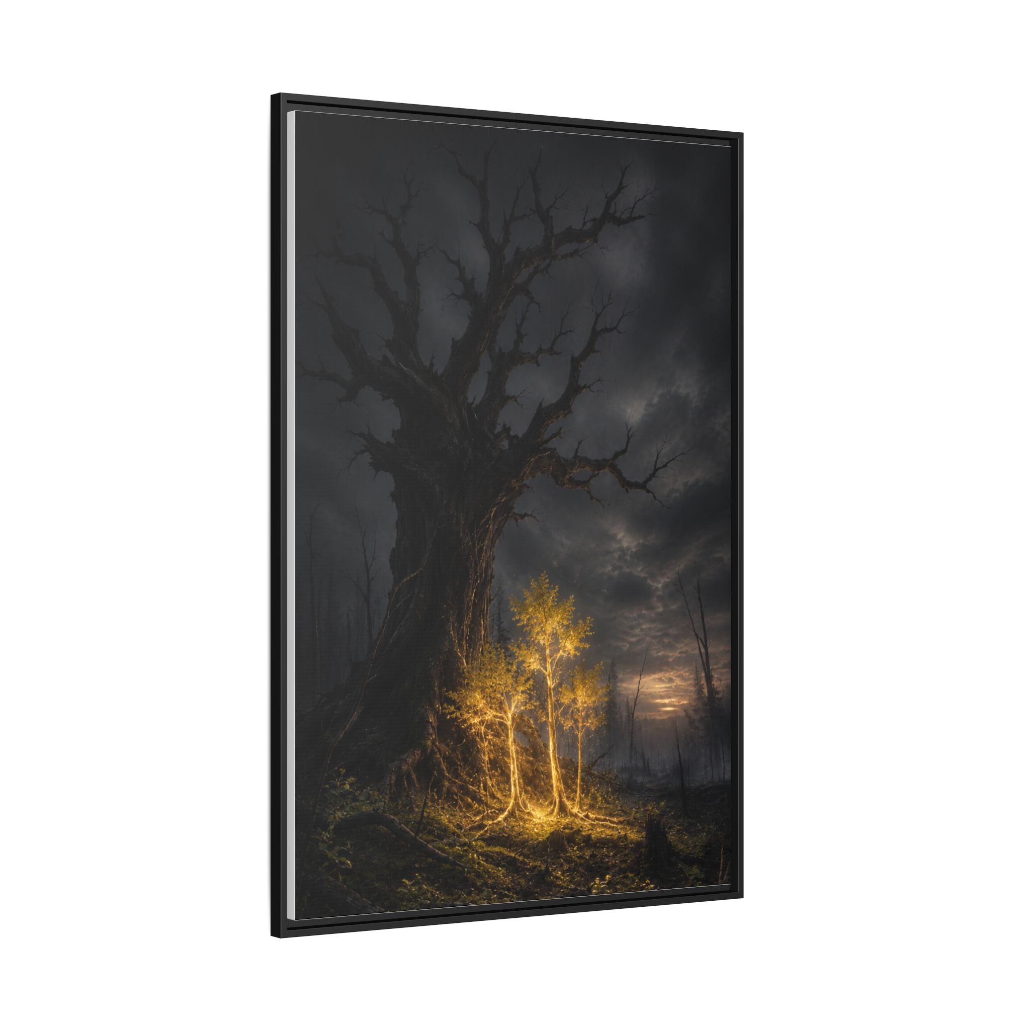 Framed Matte Canvas — Glowing Enchanted Tree Wall Art