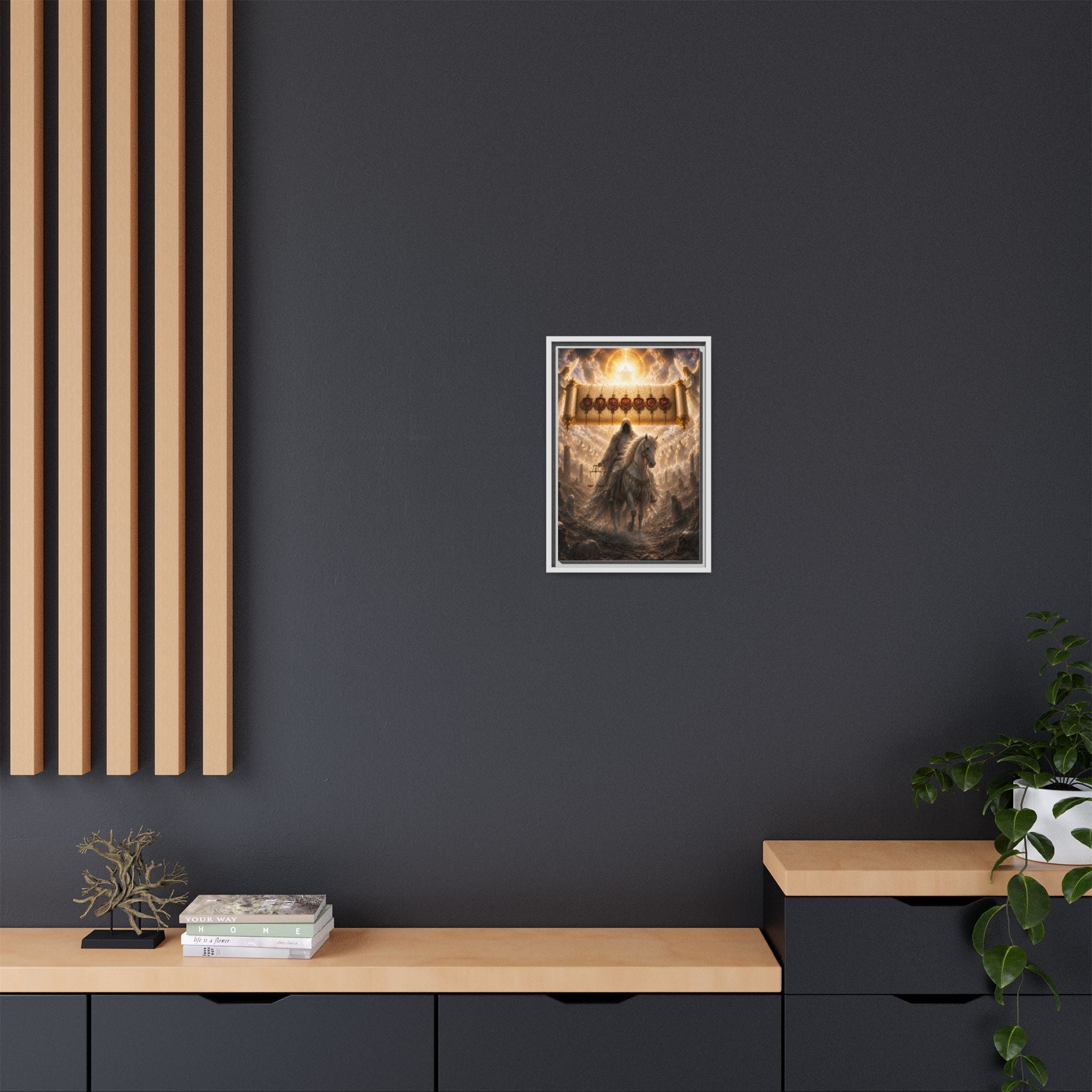 Framed Matte Canvas — Rider of the Pale Horse Biblical Apocalypse Wall Art