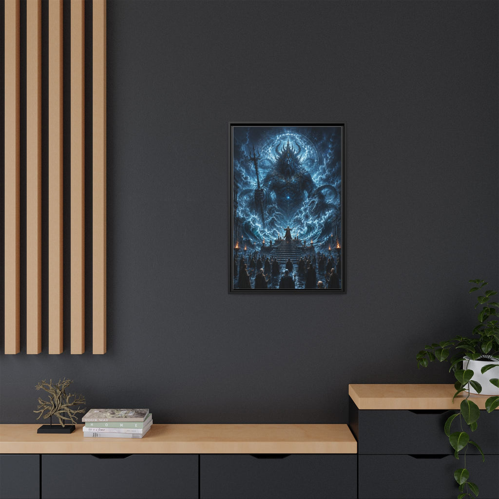 Framed Matte Canvas — Cosmic Dark Deity Art Print