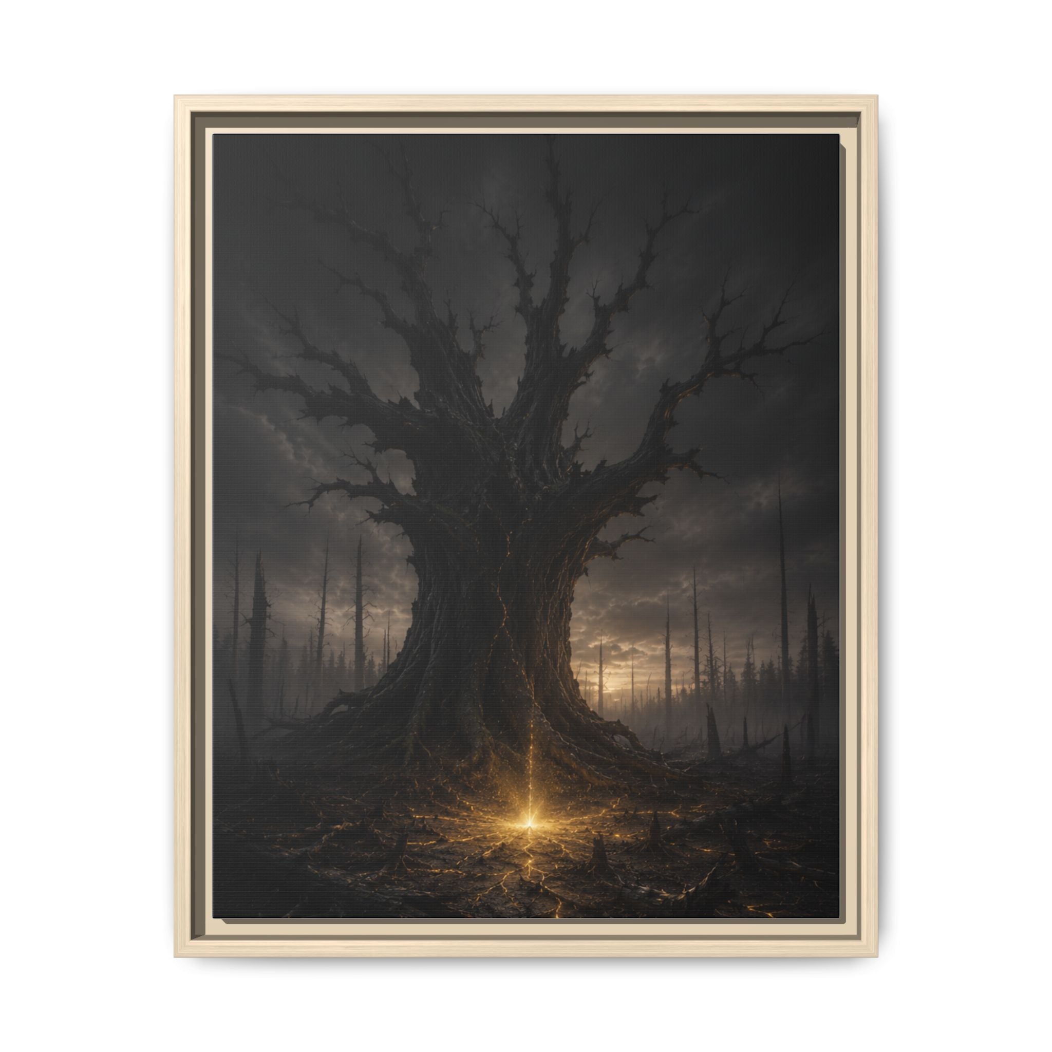 Dark Fantasy Tree Canvas Print — Framed Matte Wall Art