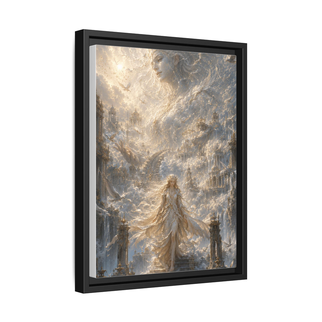 Ethereal Goddess Matte Framed Canvas Art — Dreamlike Fantasy Wall Decor