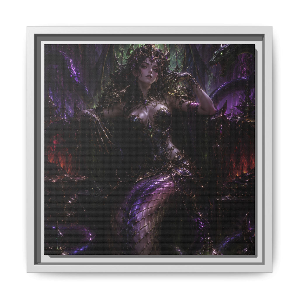 Dark Fantasy Goddess Matte Canvas Print — Framed Multi‑Color Wall Art