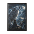 Howling Wolf Moon Matte Canvas Print — Framed Fantasy Wall Art