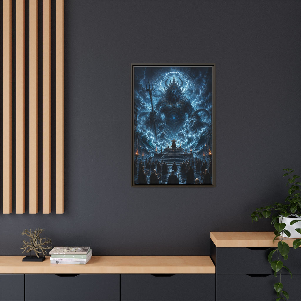 Framed Matte Canvas — Cosmic Dark Deity Art Print