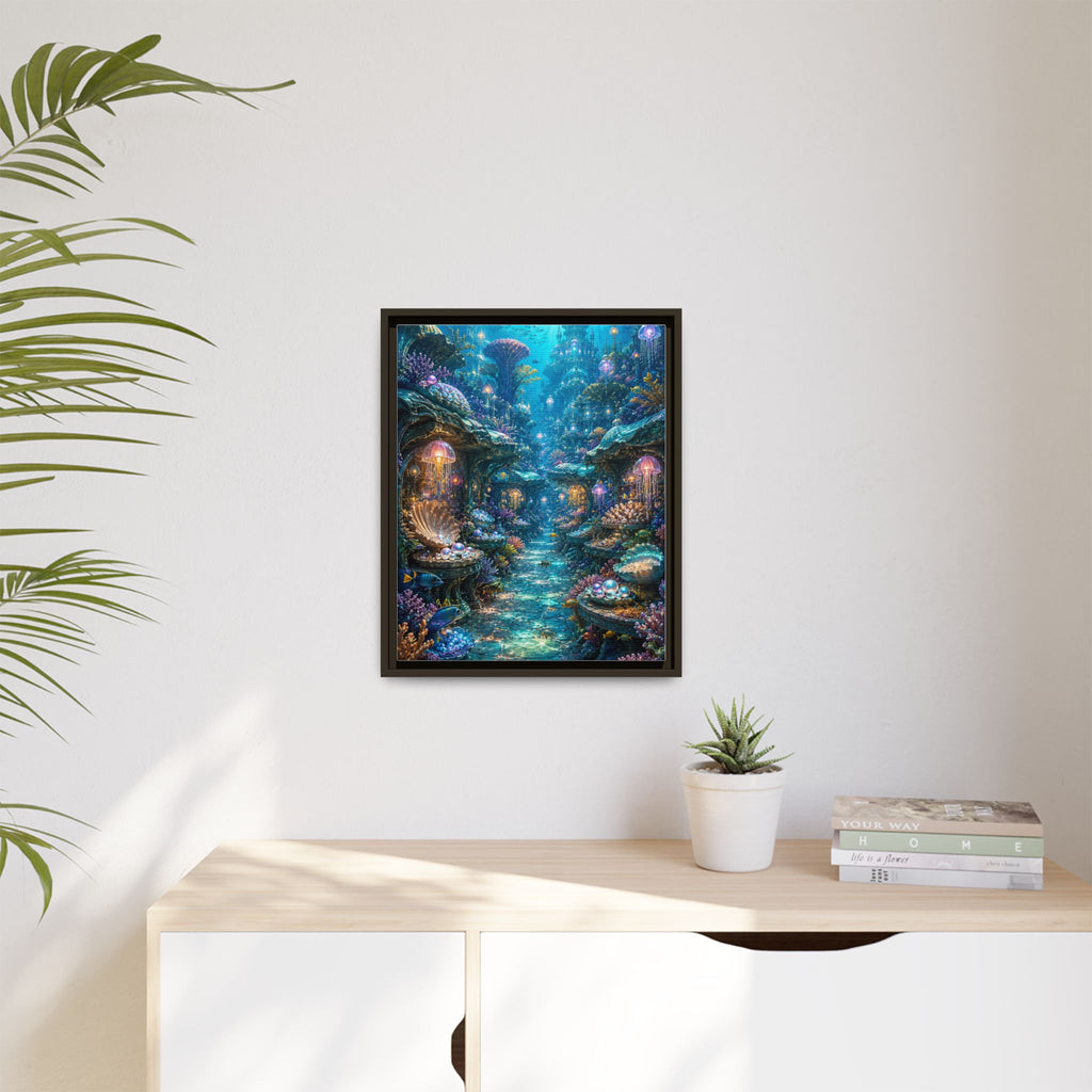Framed Matte Canvas - Enchanted Underwater Coral Reef Print