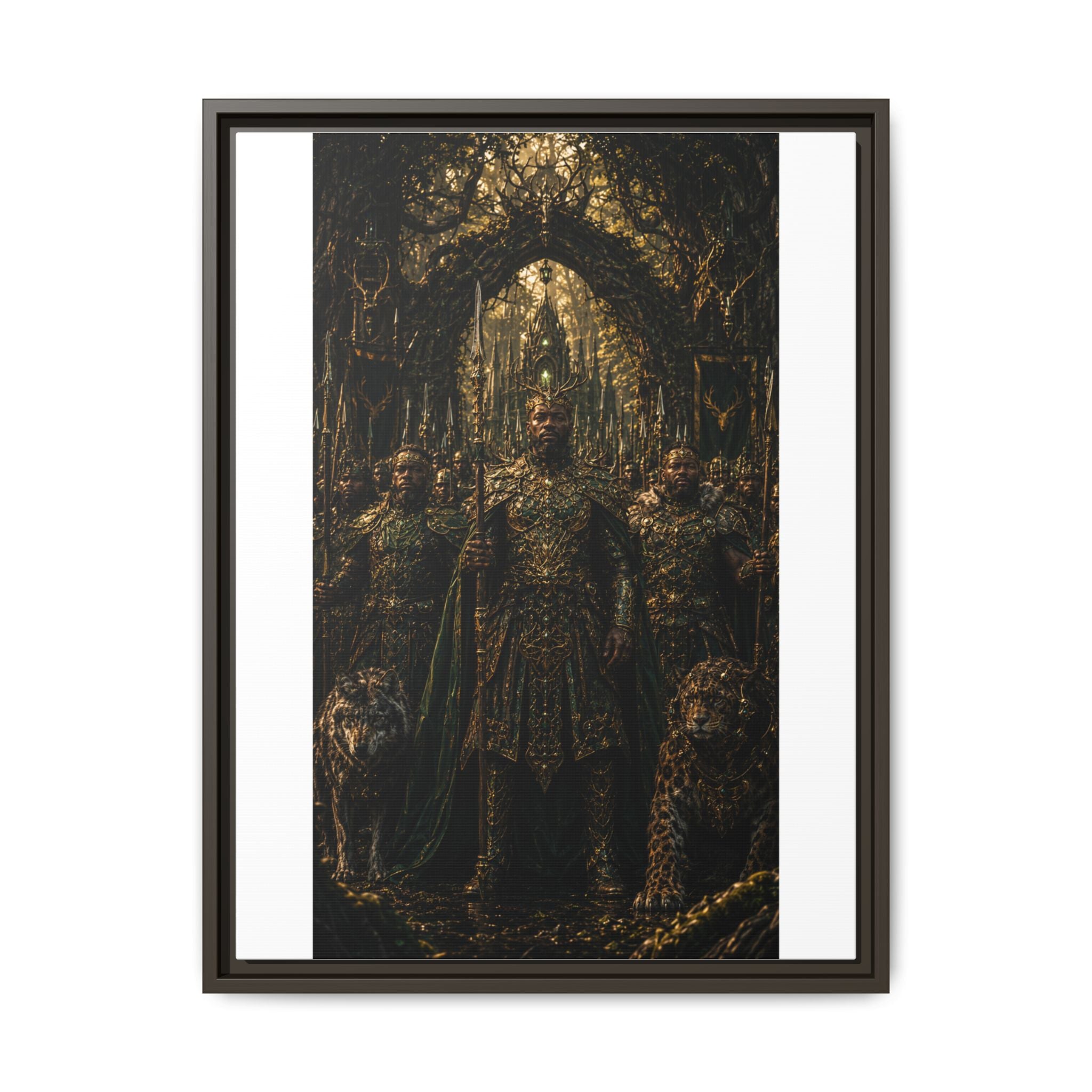 Dark Fantasy Throne Room Matte Canvas Print (Framed)