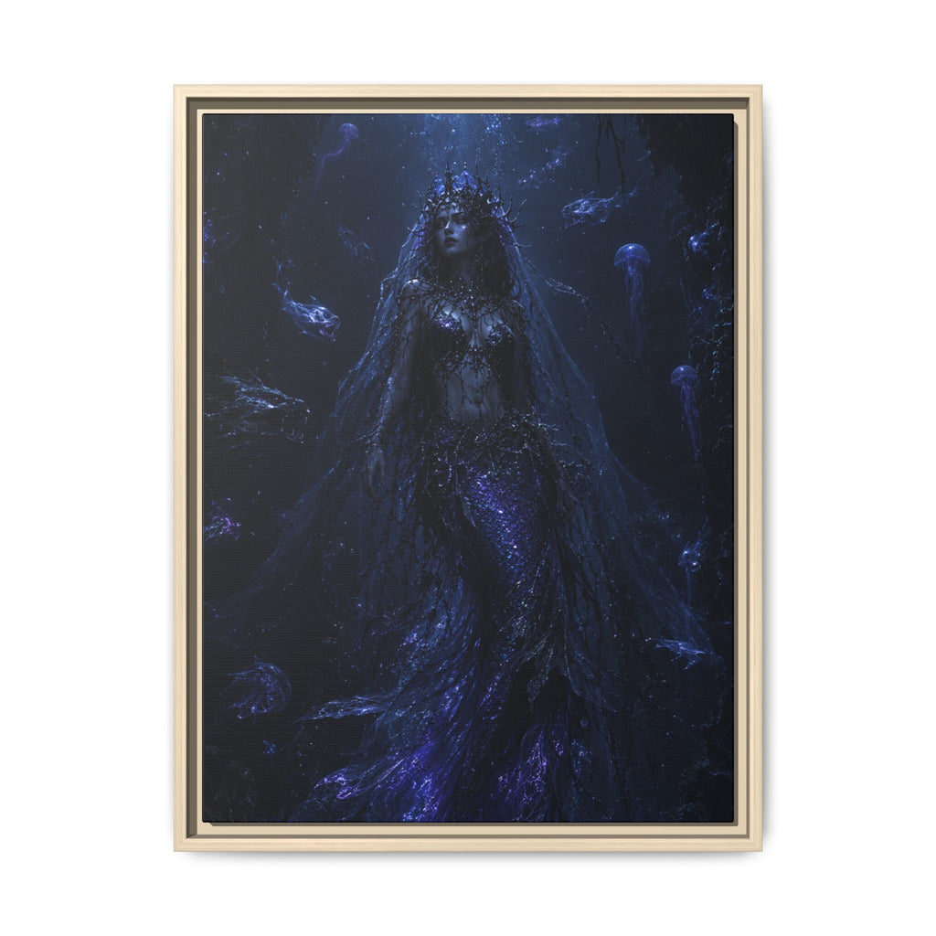 Underwater Siren Matte Fine Art Paper Print — Dark Ocean Mermaid Wall Art