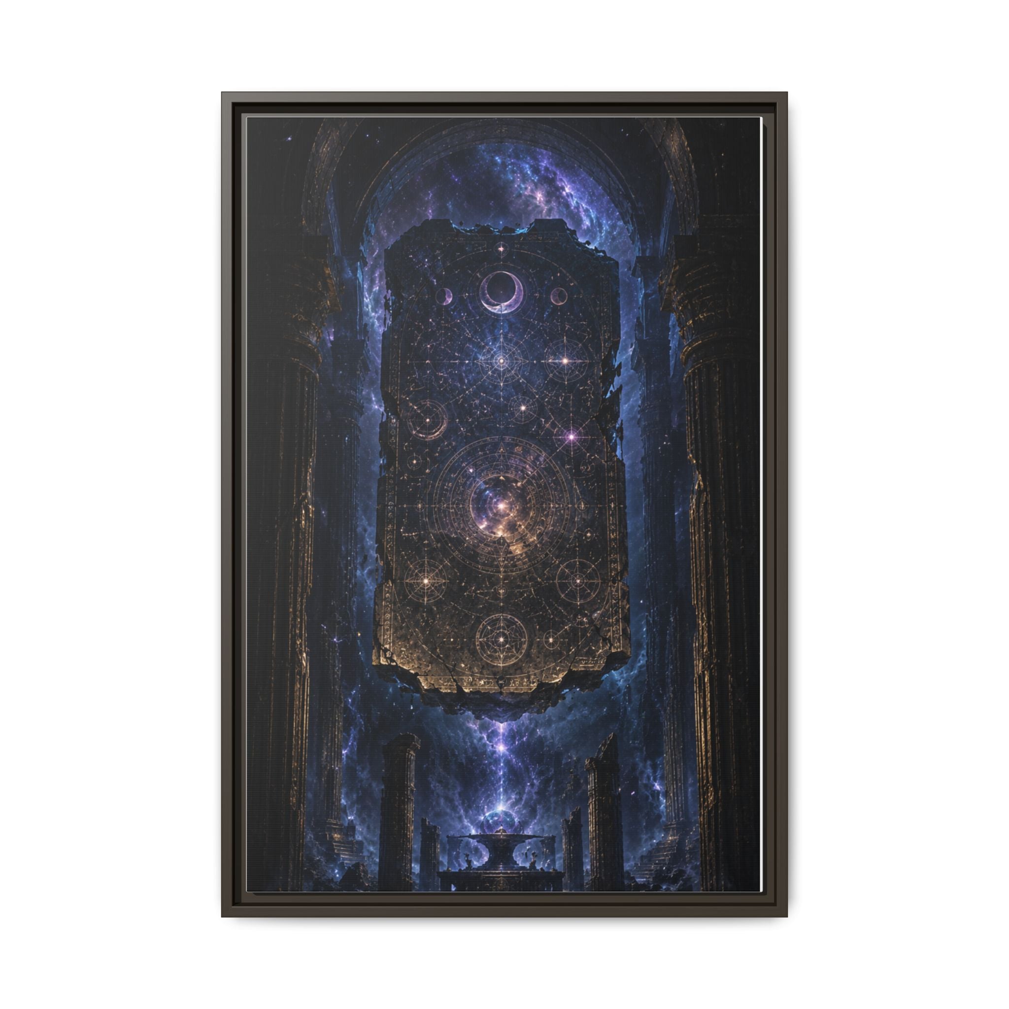 Framed Matte Canvas Wall Art — Cosmic Cathedral Galaxy Print