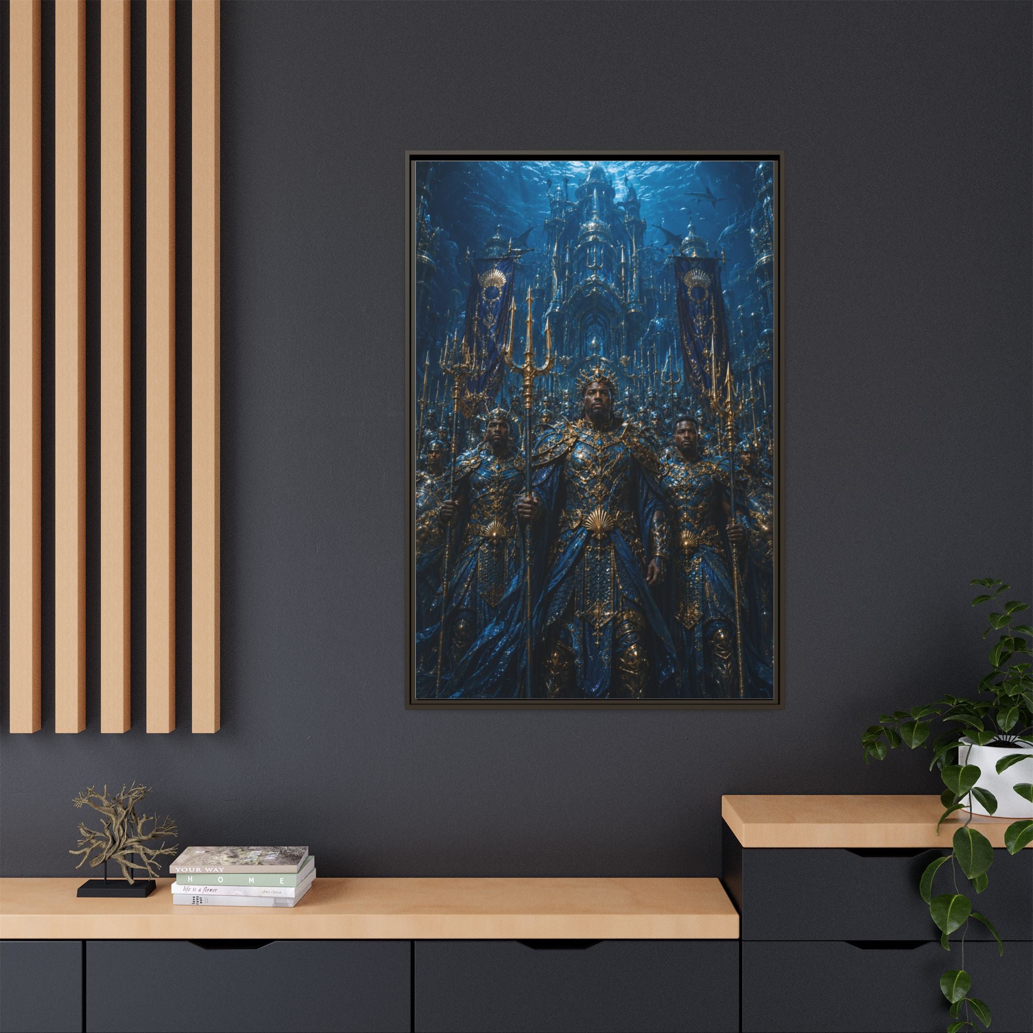 Framed Matte Canvas - Underwater King Artwork