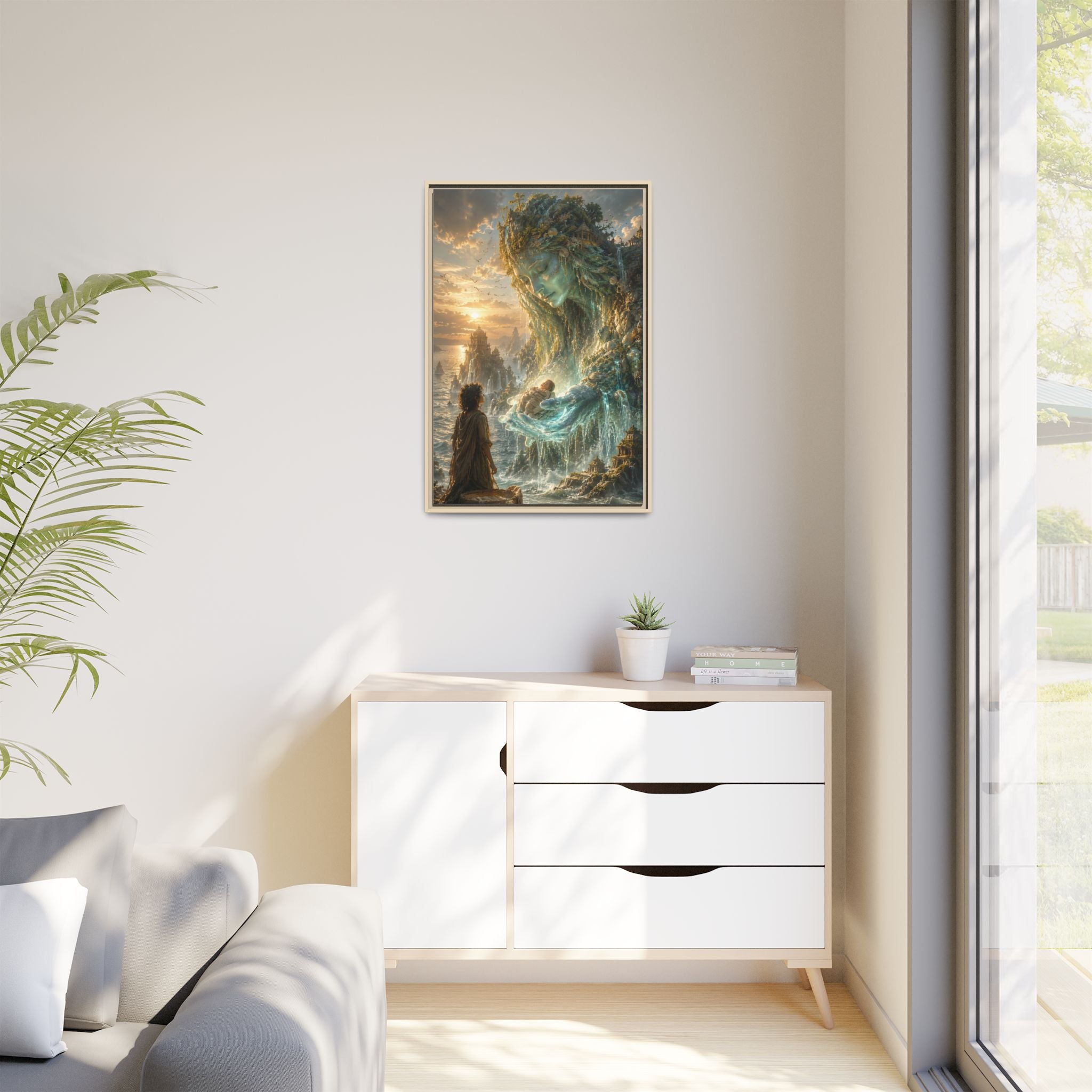 Framed Matte Canvas Print — Ocean Spirit Guardian Fantasy Art