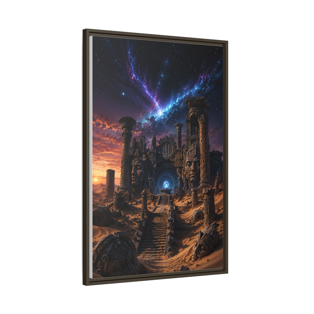 Framed Matte Canvas — Mystical Desert Ruins Nightscape