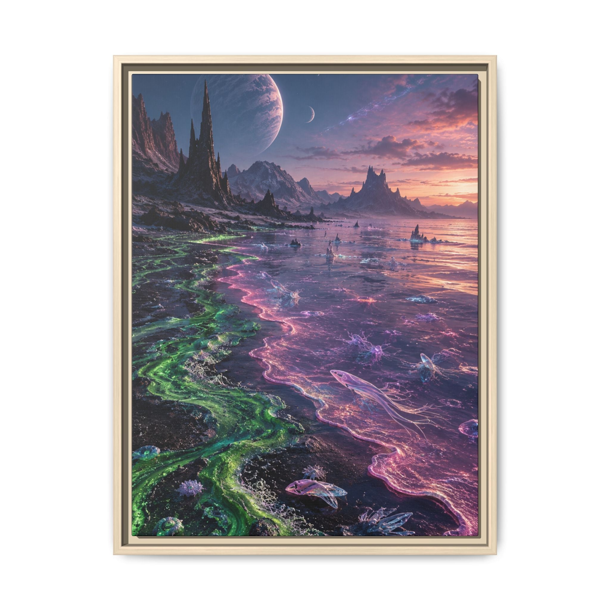 Fine Art Paper Print — Neon Alien Seascape