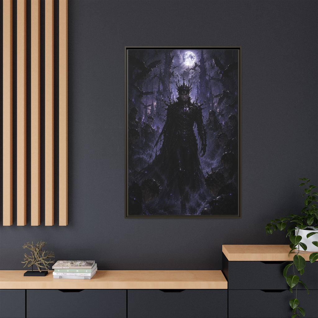 Dark King Matte Canvas Framed Print — Gothic Fantasy Wall Art