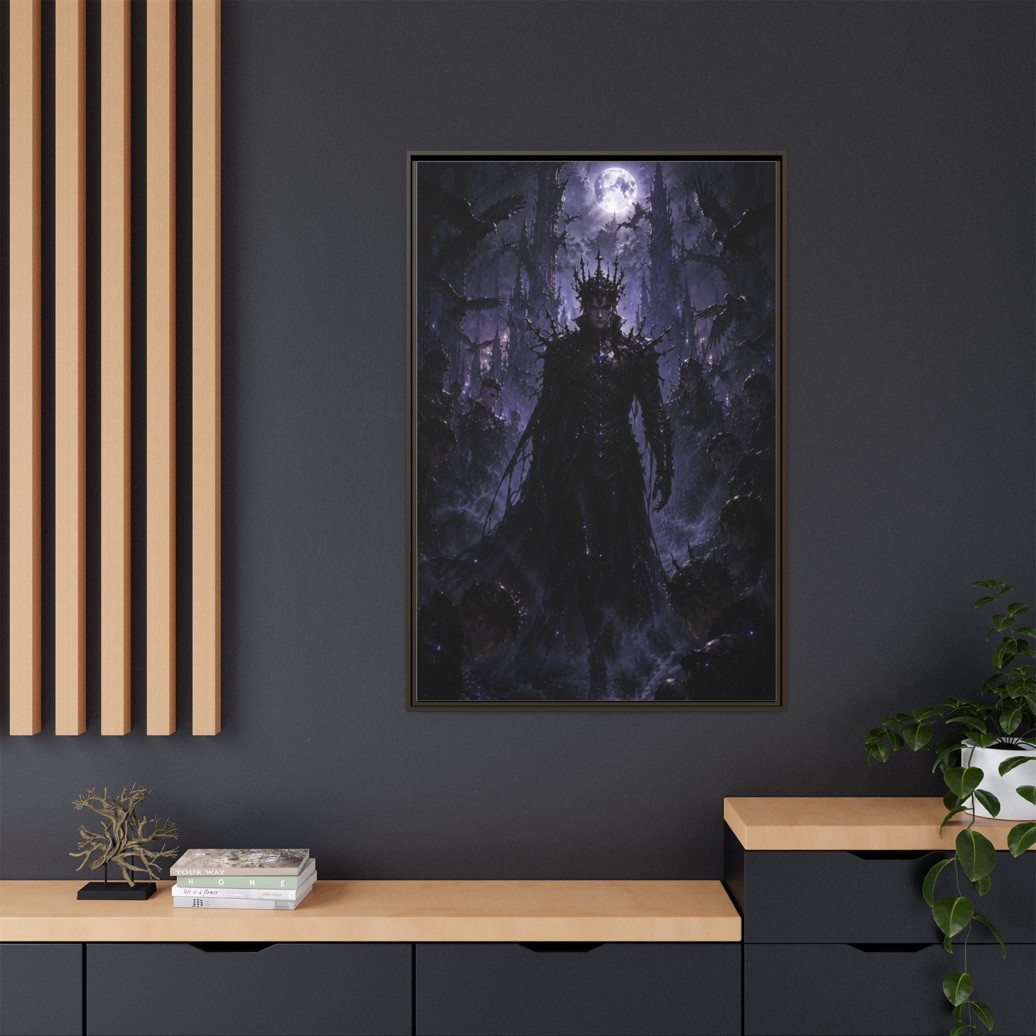 Dark King Matte Canvas Framed Print — Gothic Fantasy Wall Art