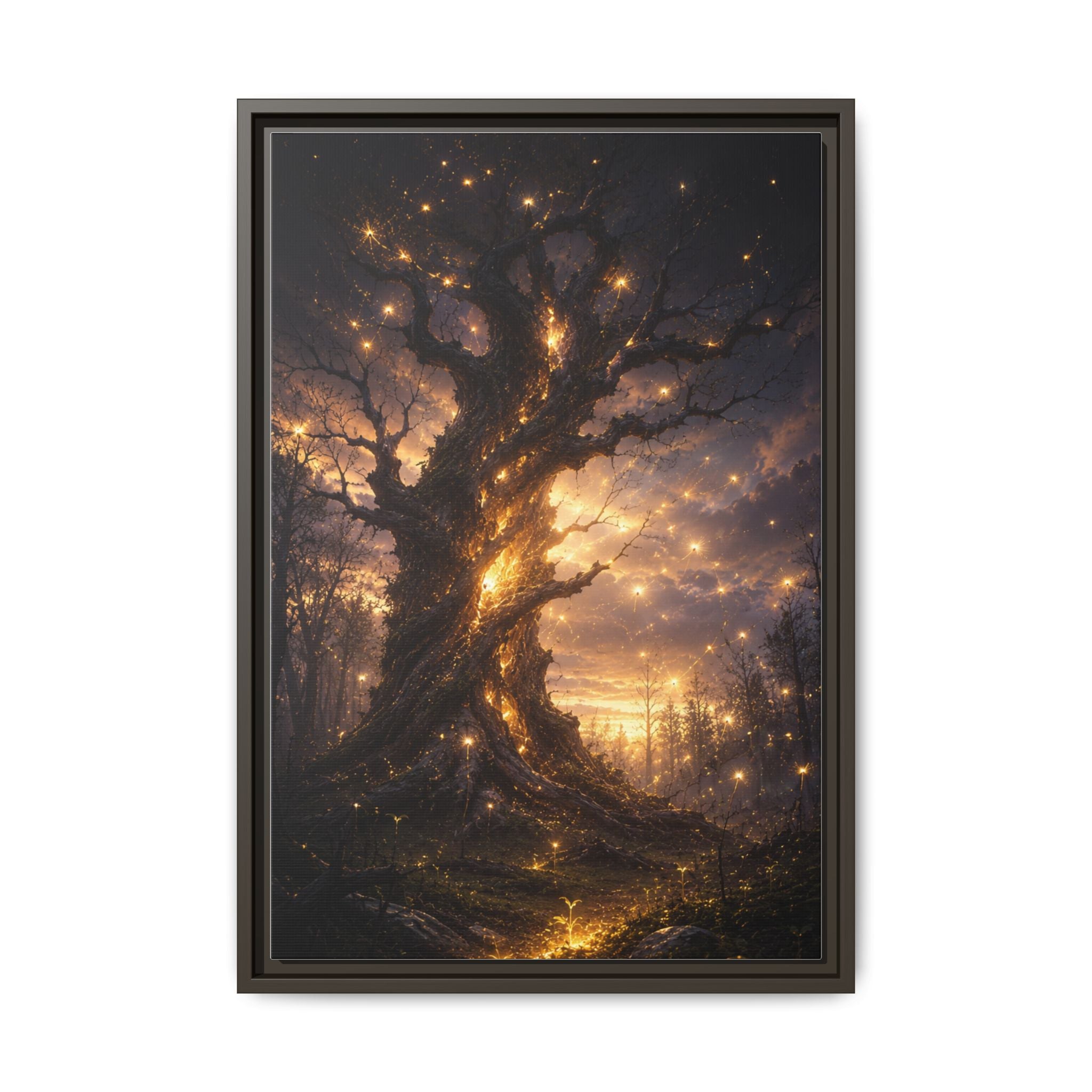 Enchanted Tree Matte Canvas Print — Framed Fantasy Wall Art