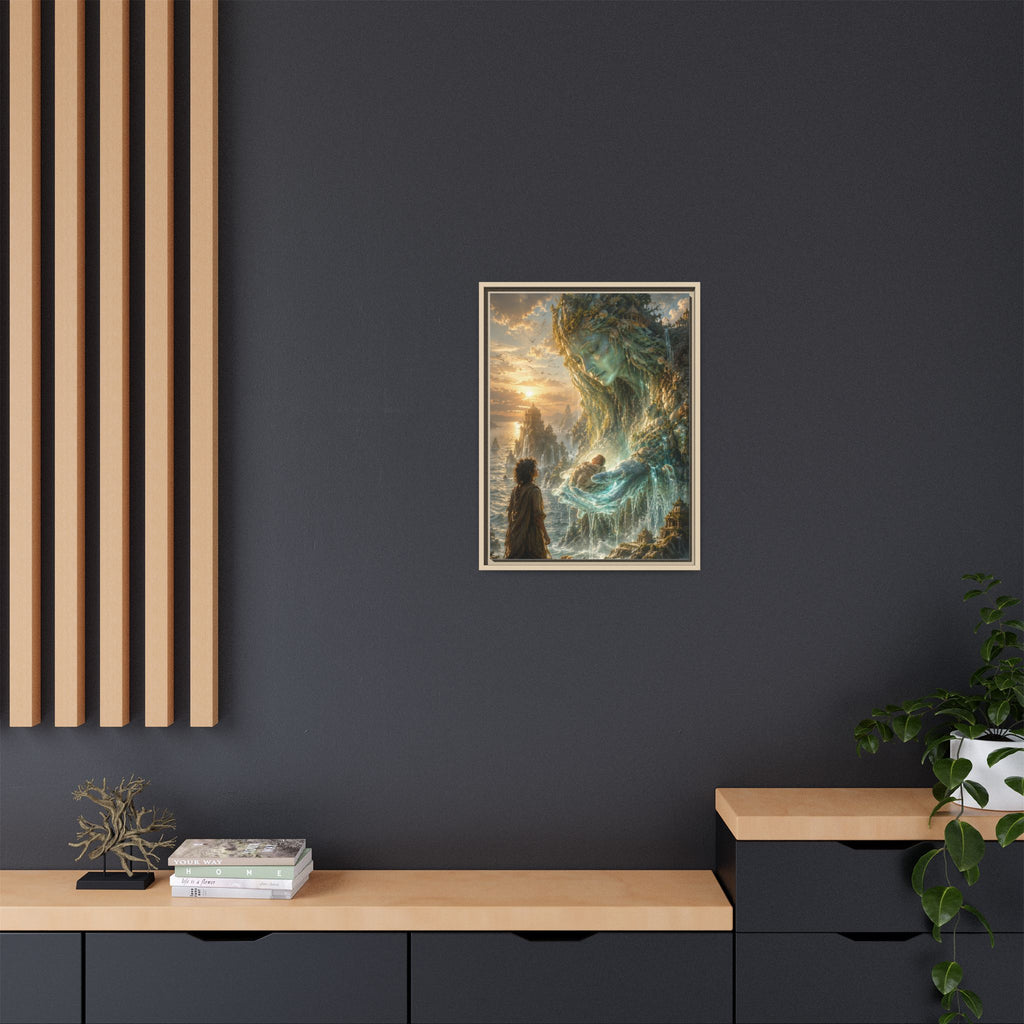 Framed Matte Canvas Print — Ocean Spirit Guardian Fantasy Art