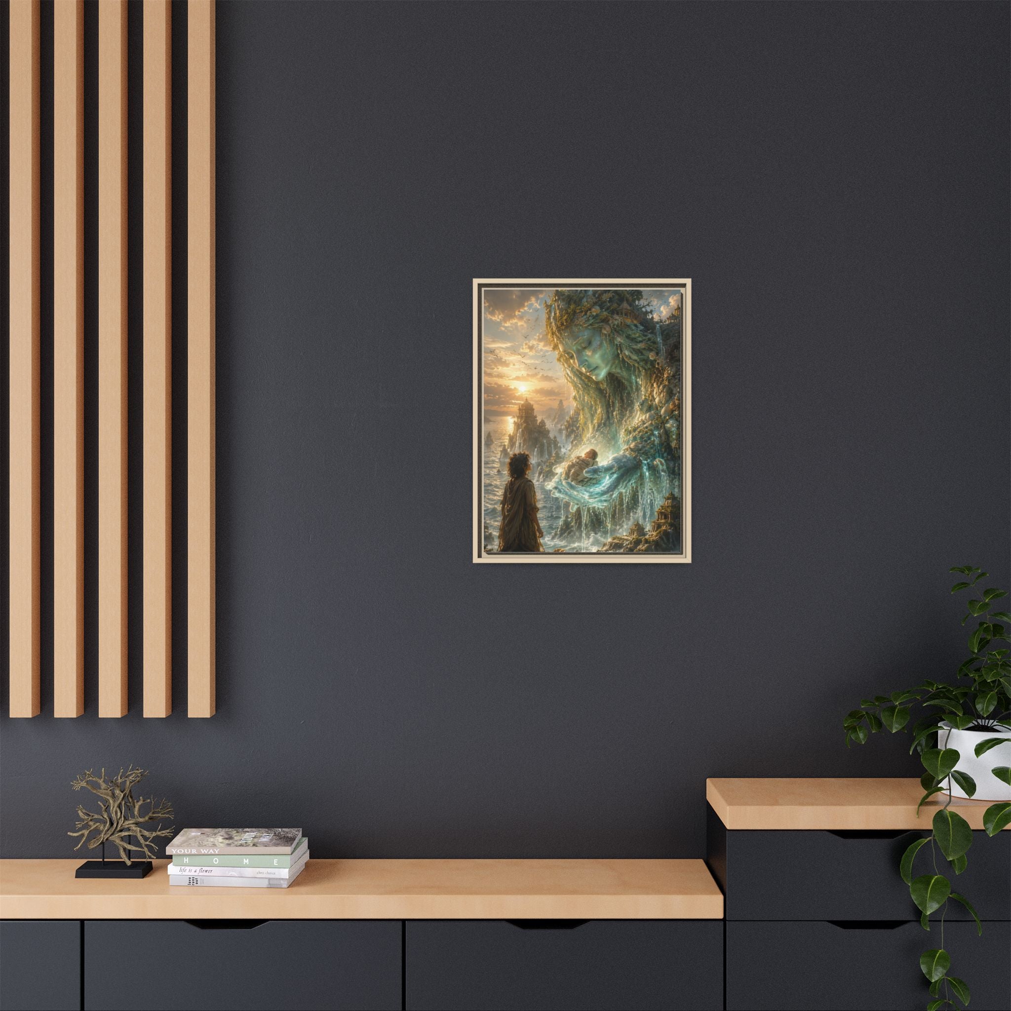 Framed Matte Canvas Print — Ocean Spirit Guardian Fantasy Art