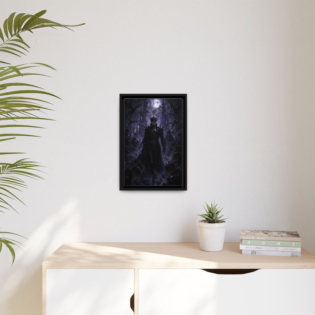 Dark King Matte Canvas Framed Print — Gothic Fantasy Wall Art