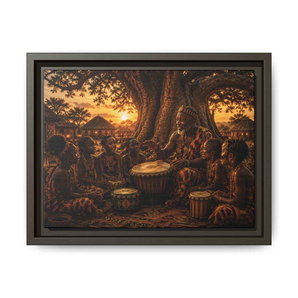 Fine Art Paper Print — African Drum Circle Sunset Wall Art
