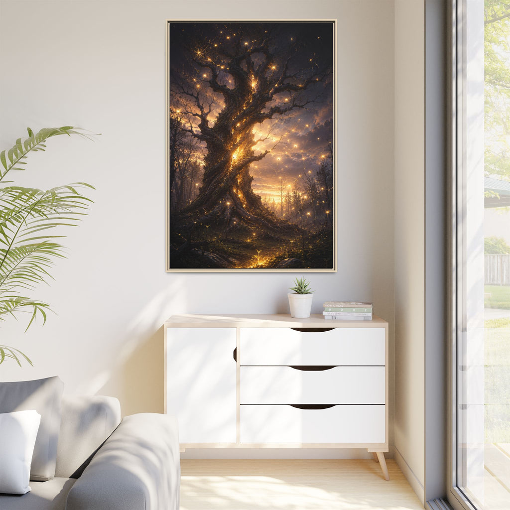 Enchanted Tree Matte Canvas Print — Framed Fantasy Wall Art