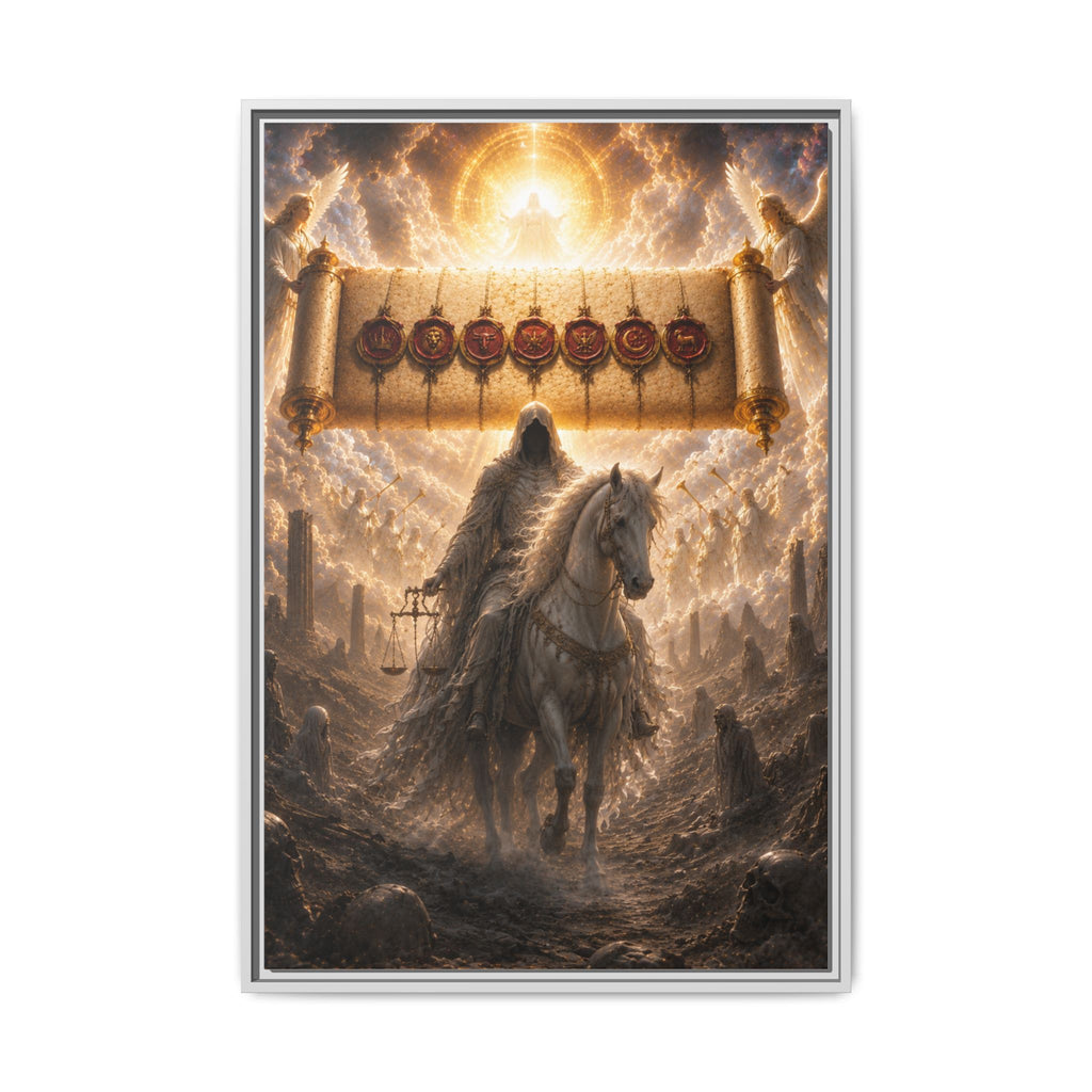 Framed Matte Canvas — Rider of the Pale Horse Biblical Apocalypse Wall Art