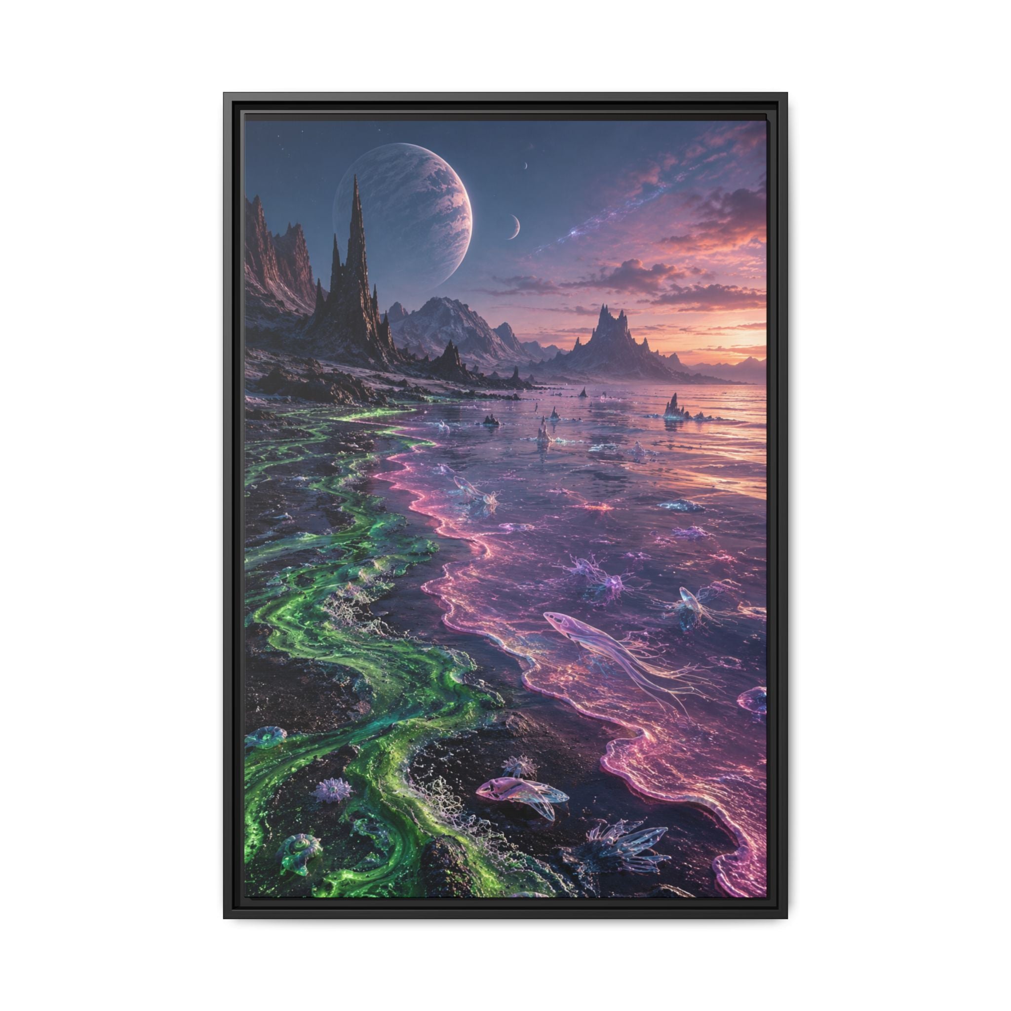 Fine Art Paper Print — Neon Alien Seascape